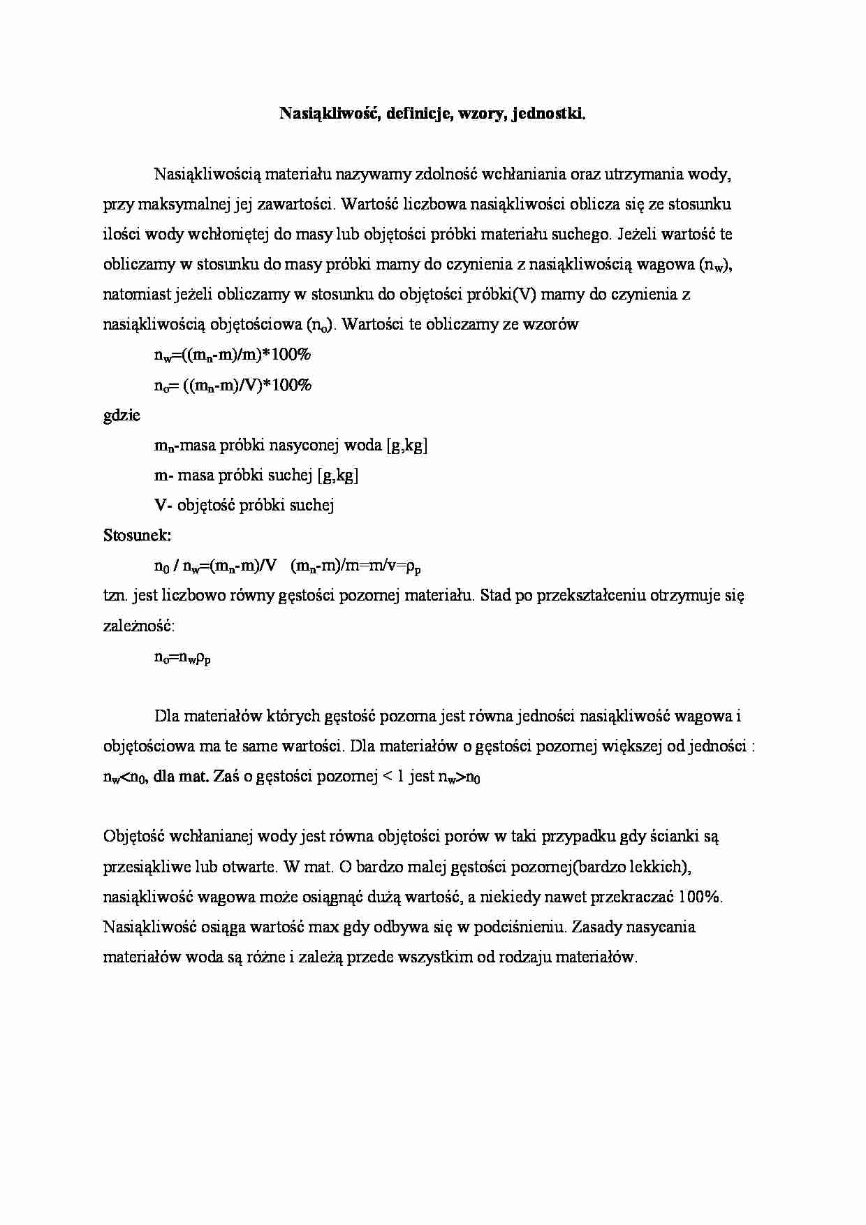 Nasiąkliwość - strona 1