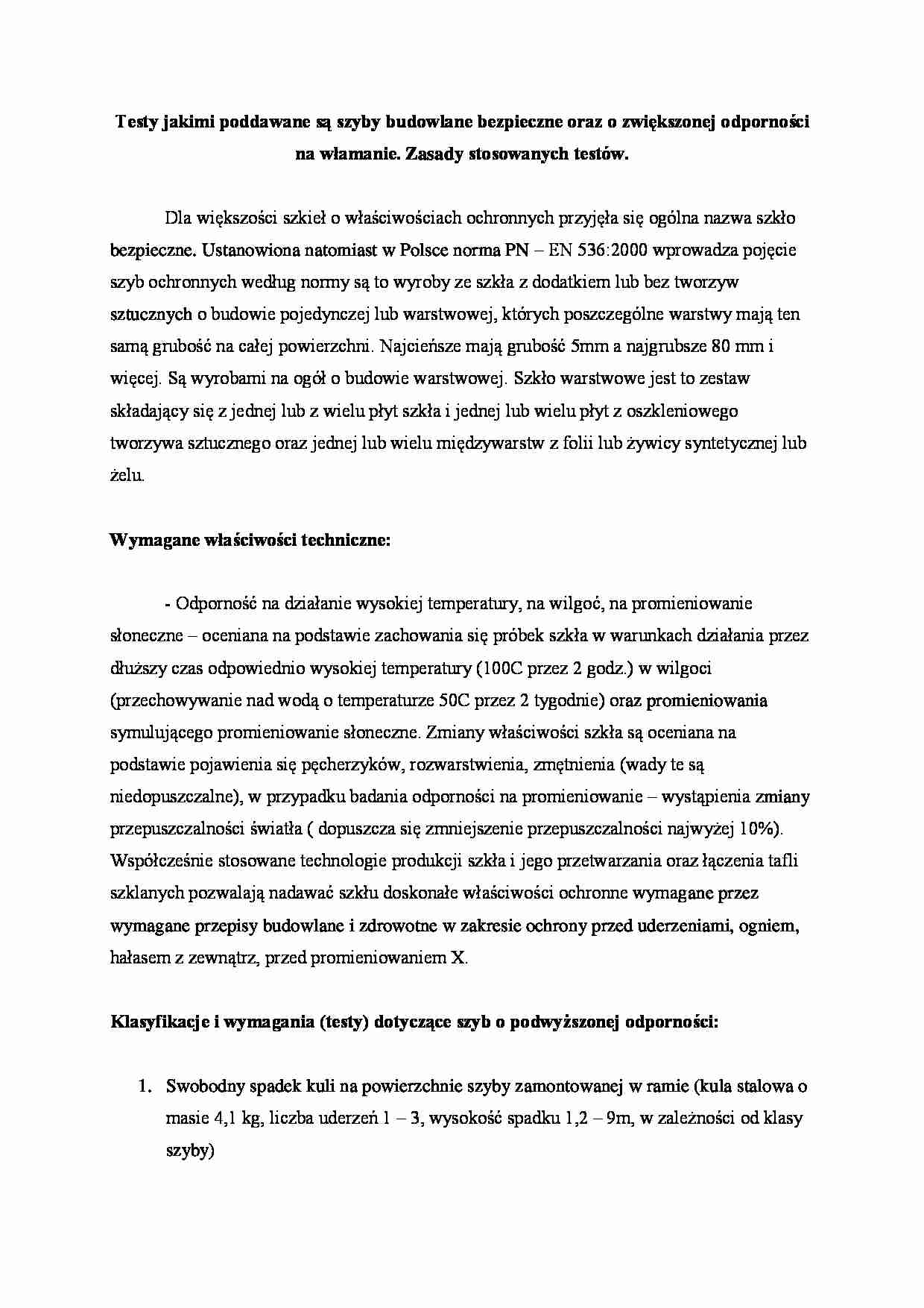 Test  szybu budowlanego  - omówienie - strona 1