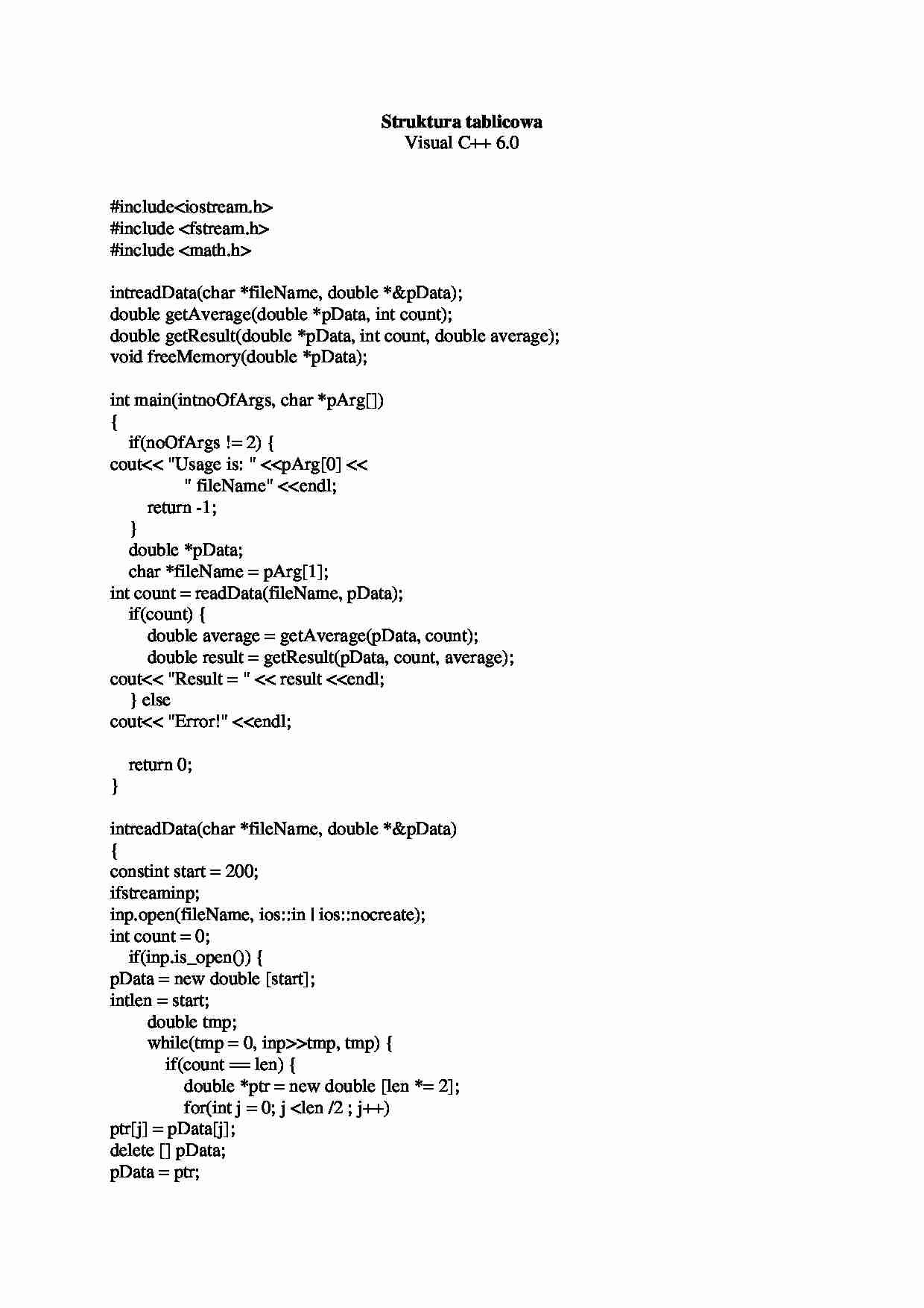 Struktura tablicowa - omówienie  - strona 1