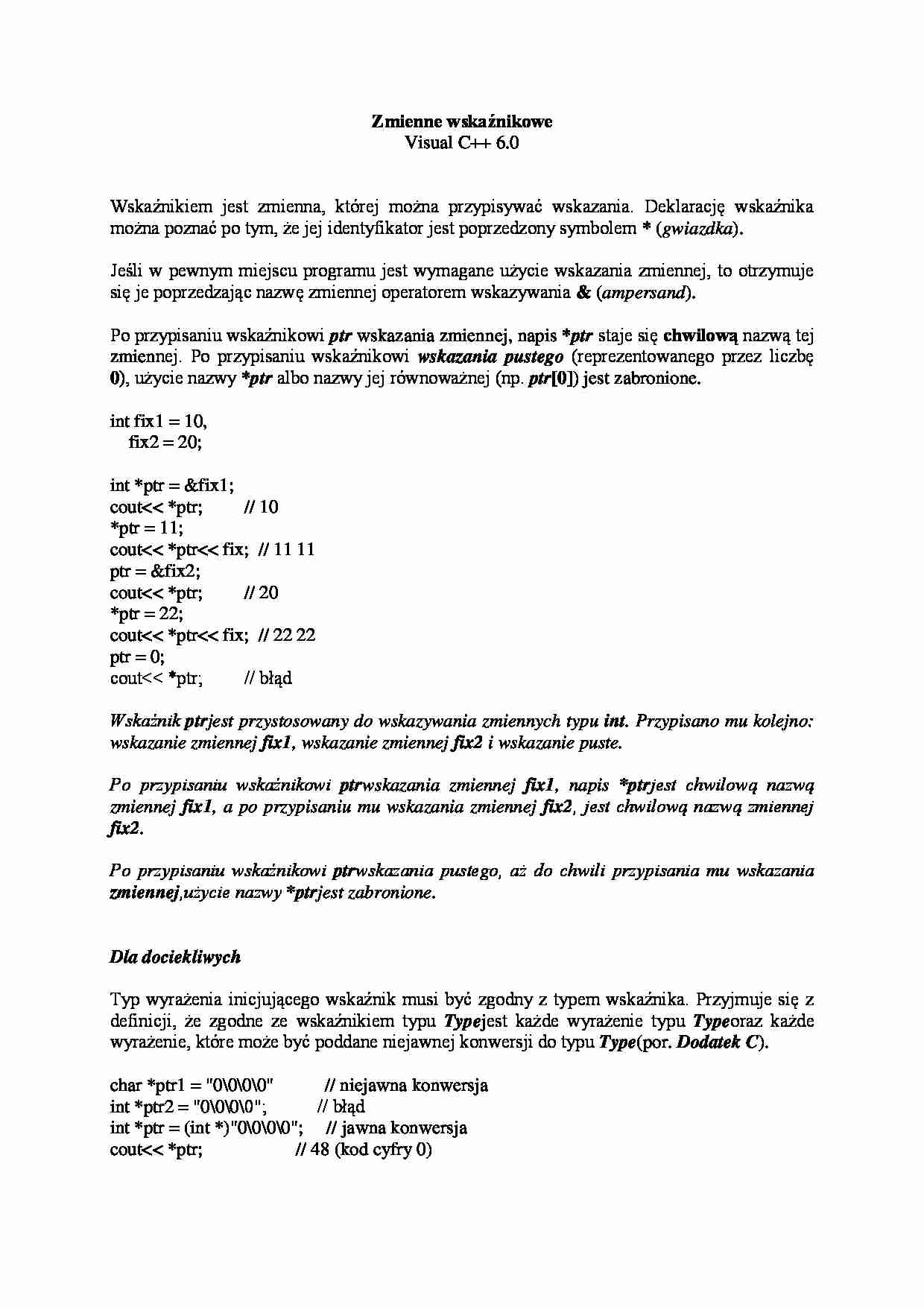 Zmienne wskaźnikowe - omówienie  - strona 1
