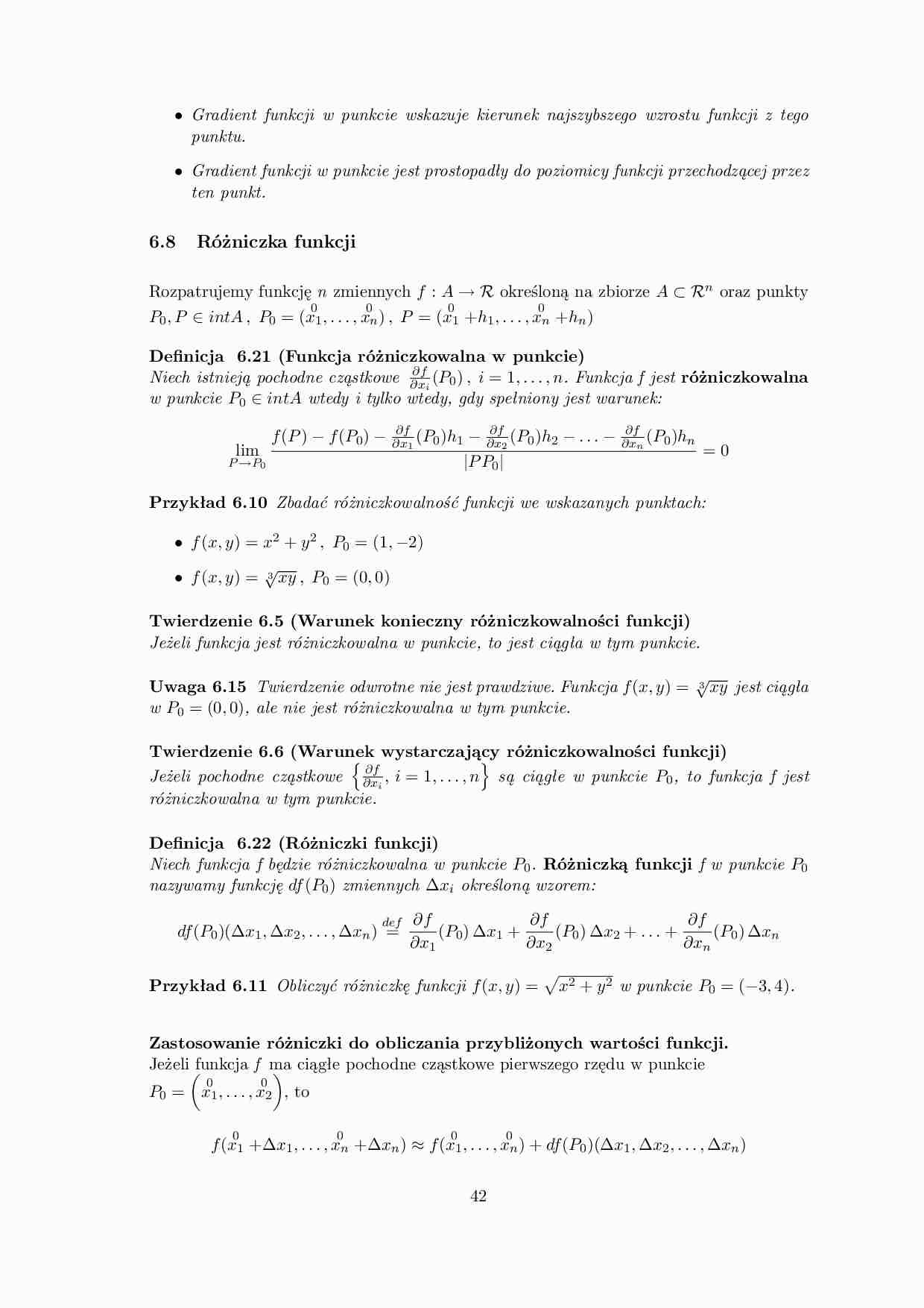 Różniczka funkcji wielu zmiennych - omówienie  - strona 1