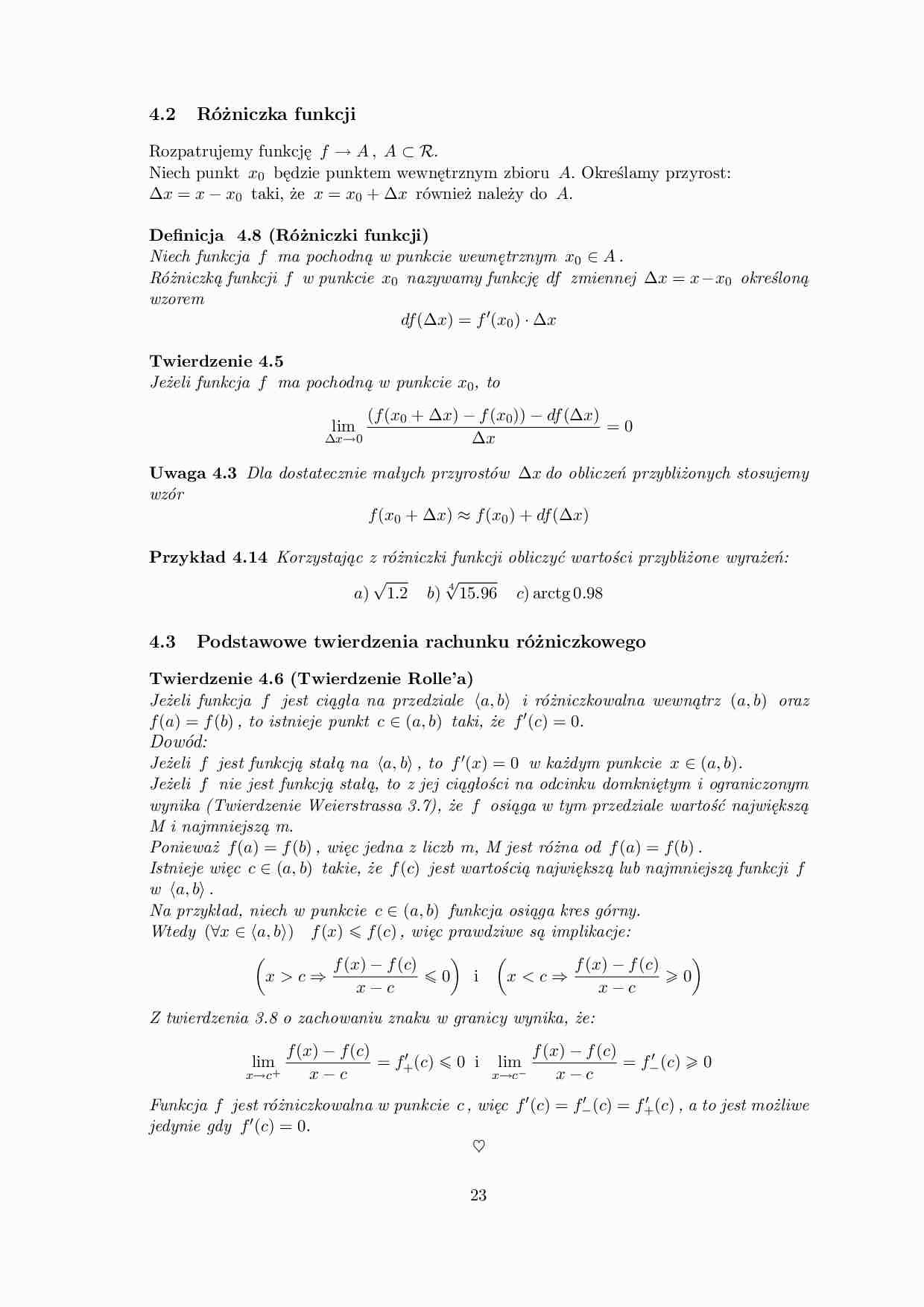 Różniczka funkcji - omówienie  - strona 1