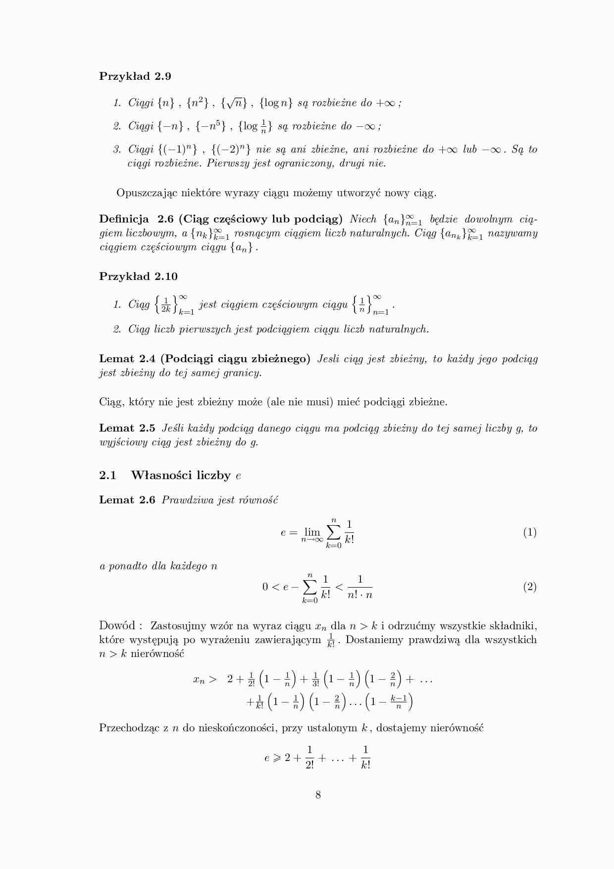Własności liczby e  - omówienie  - strona 1