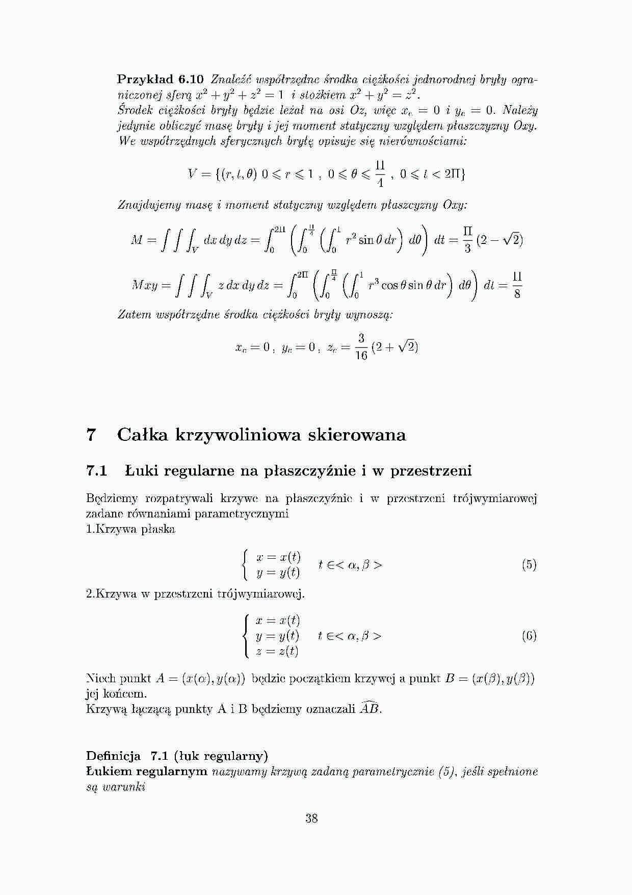 Całka krzywoliniowa skierowana - opracowanie - strona 1