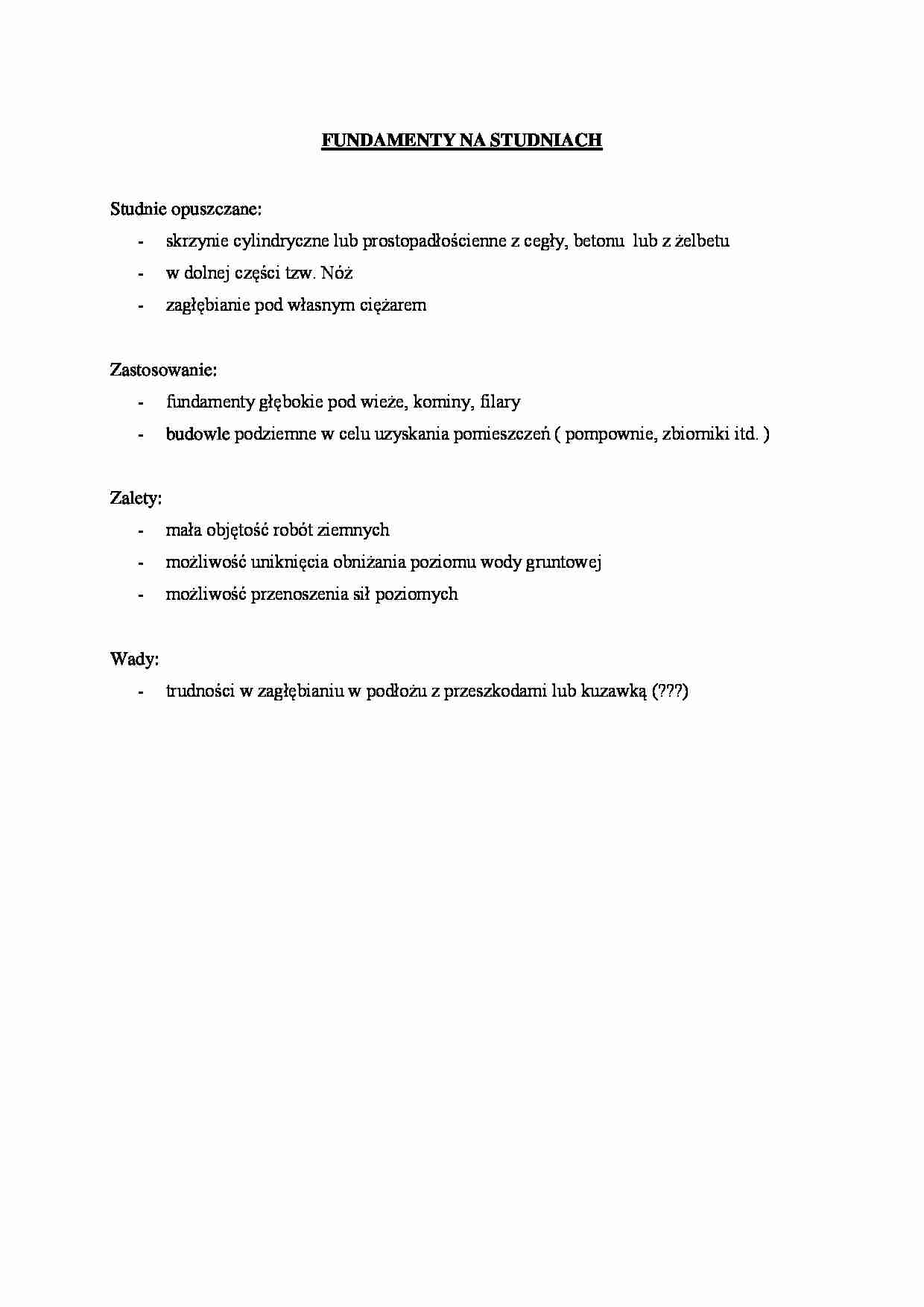 Fundamenty na studniach - omówienie  - strona 1