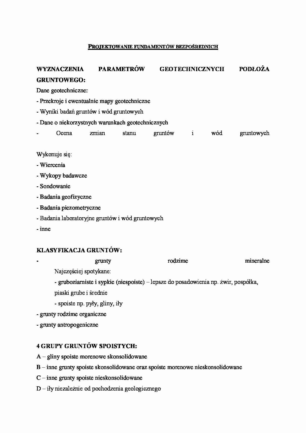 Projektowanie fundamentów bezpośrednich - omówienie - strona 1