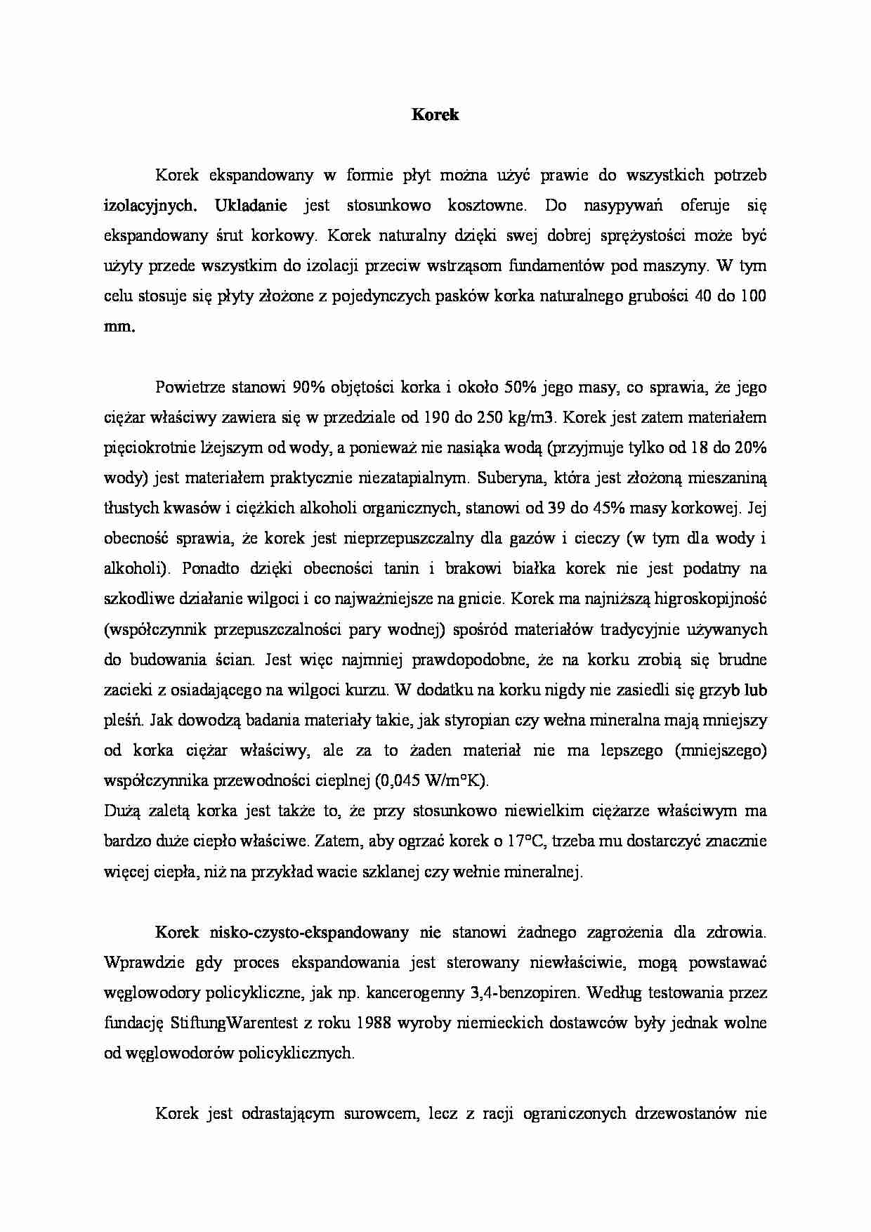 Korek - omówienie  - strona 1