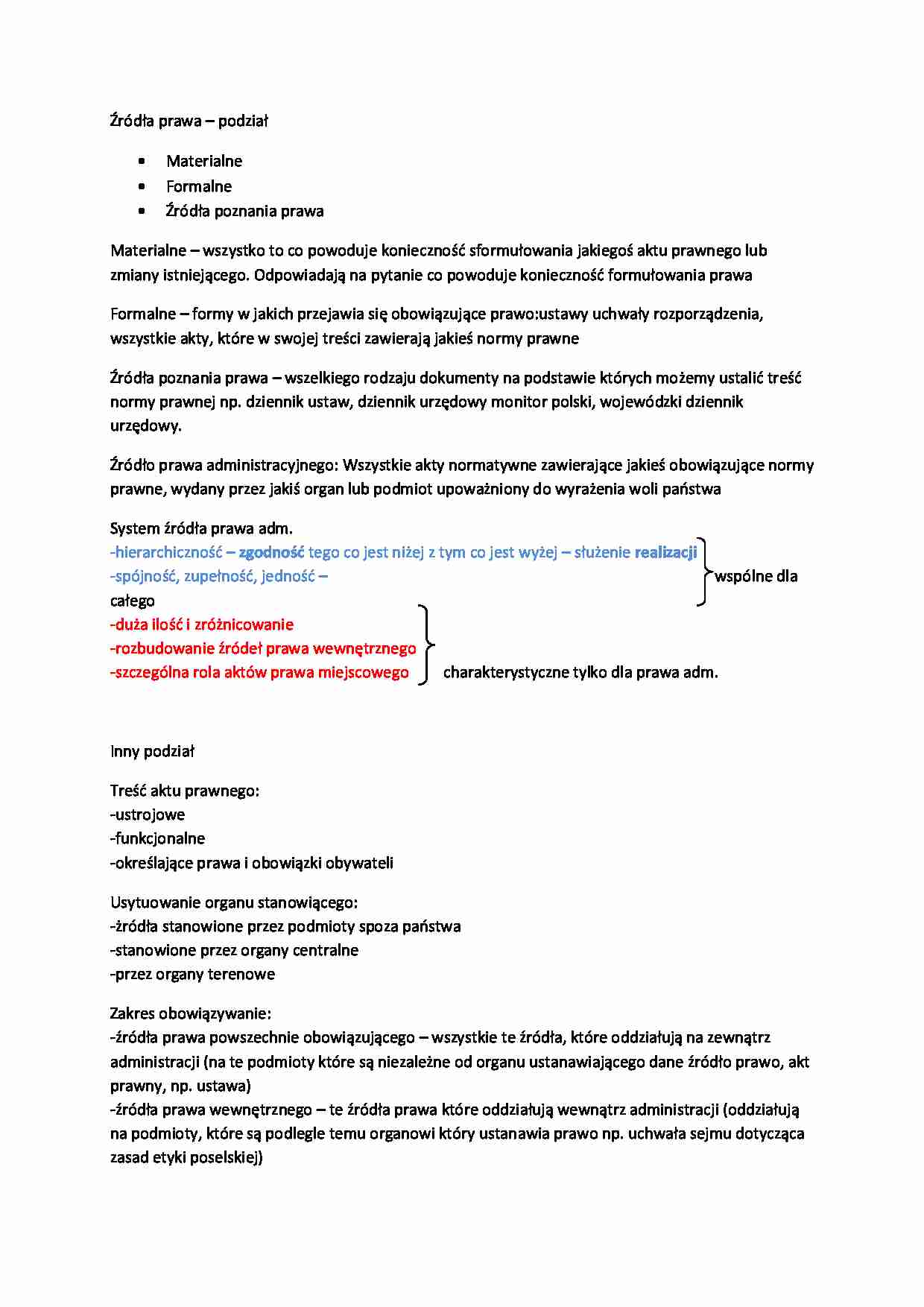 Źródła prawa administracyjnego - wykład - strona 1