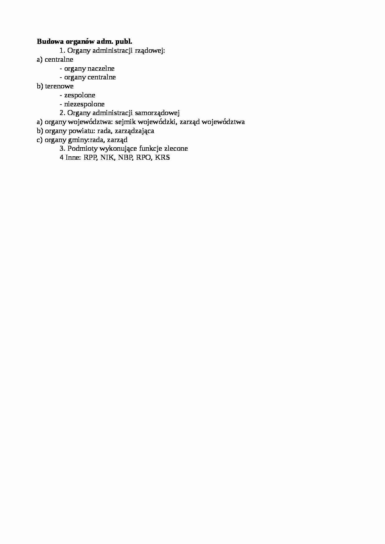 Budowa organów administracji publicznej - wykład - strona 1