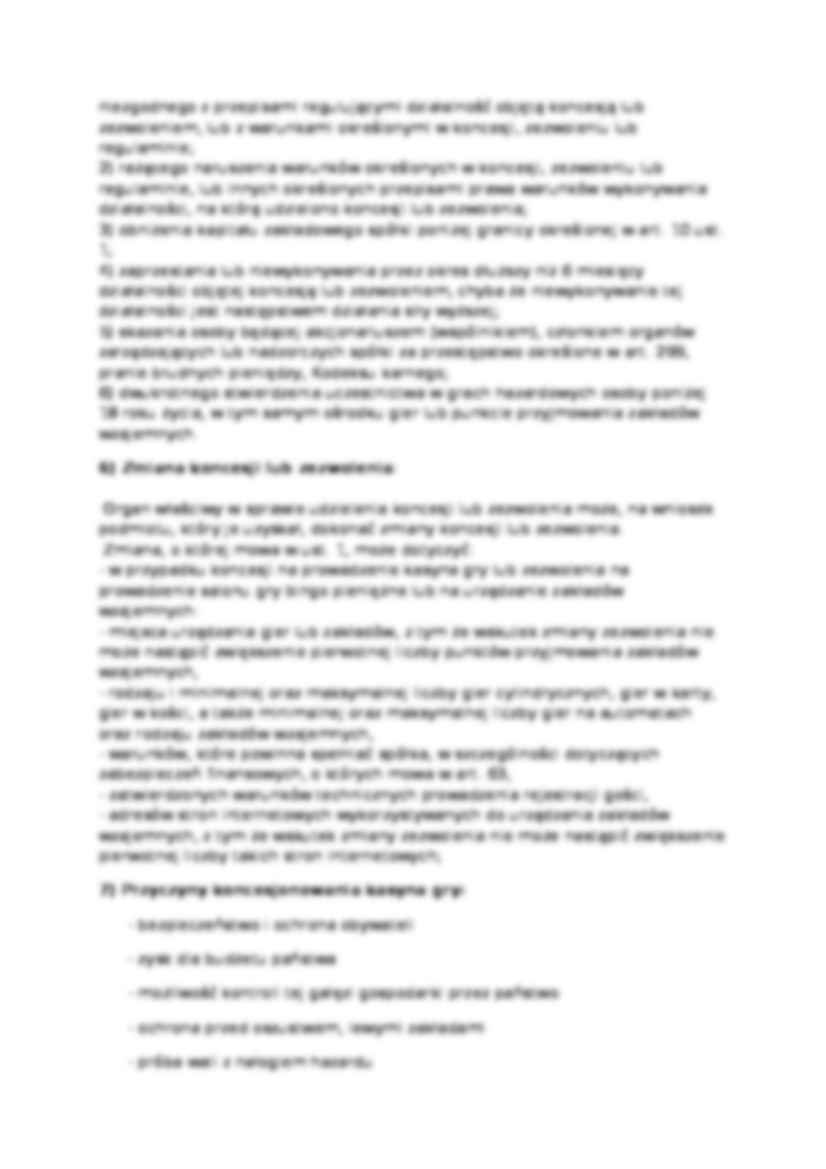 Koncesja w oparciu o ustawy o grach hazardowych - wykład - strona 2