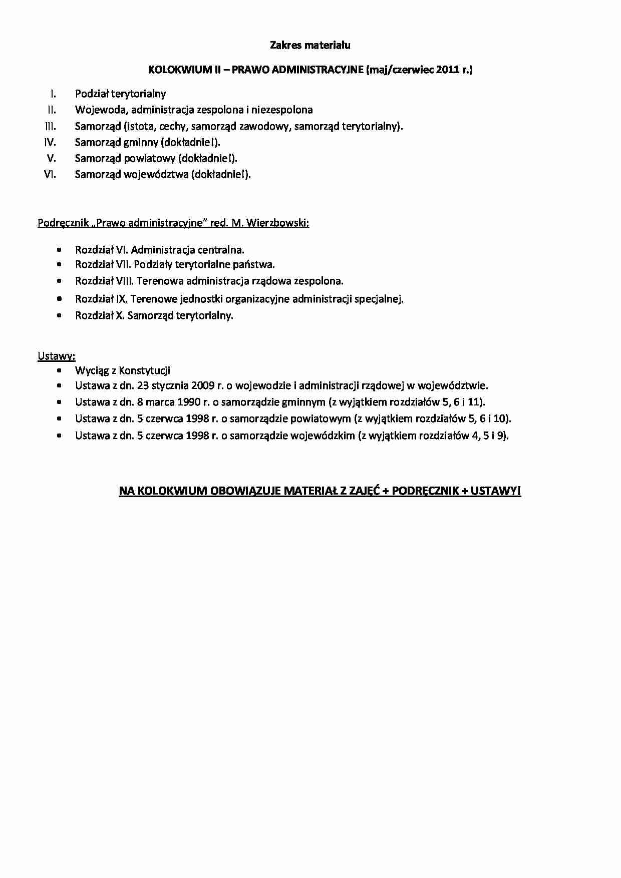 Zakres materiału na kolokwium - strona 1