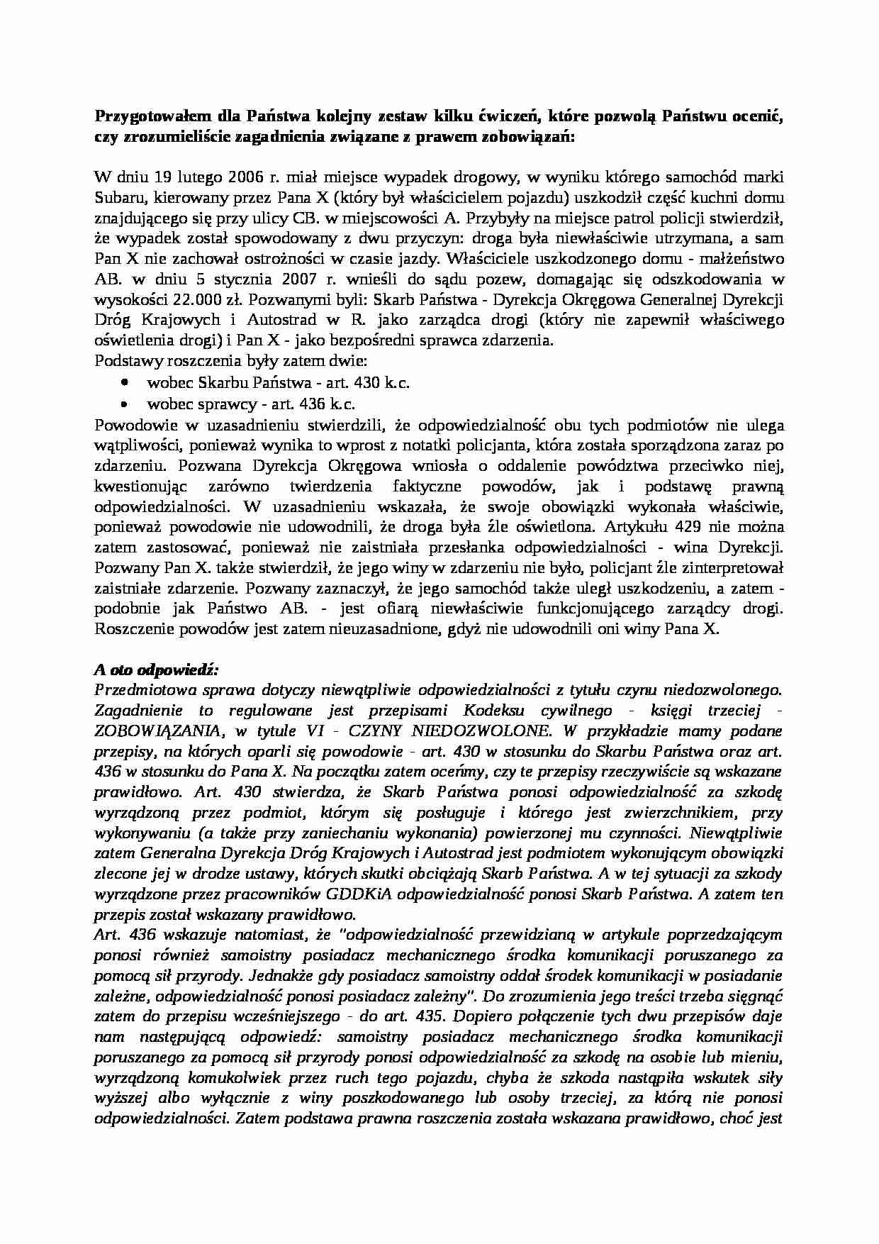 Prawo cywilne - ćwiczenia - strona 1