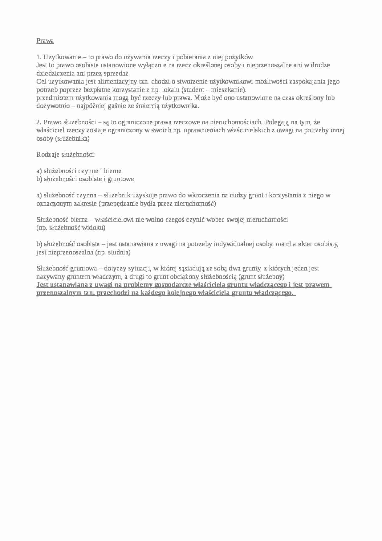 Rodzaje praw - wykład - strona 1
