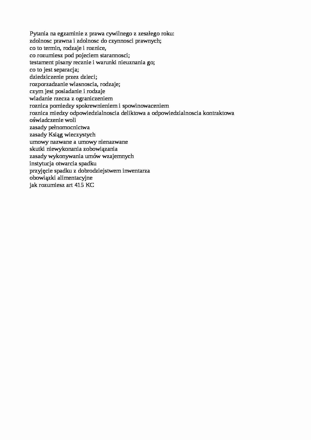 Pytania na egzaminie - strona 1