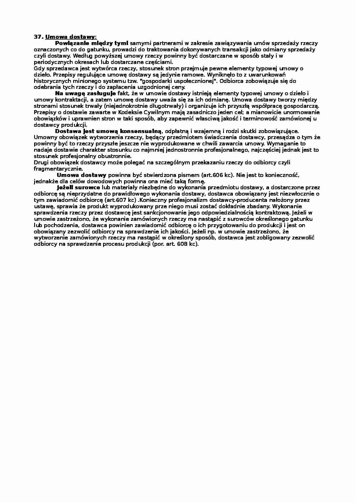 Umowa dostawy - wykład - strona 1