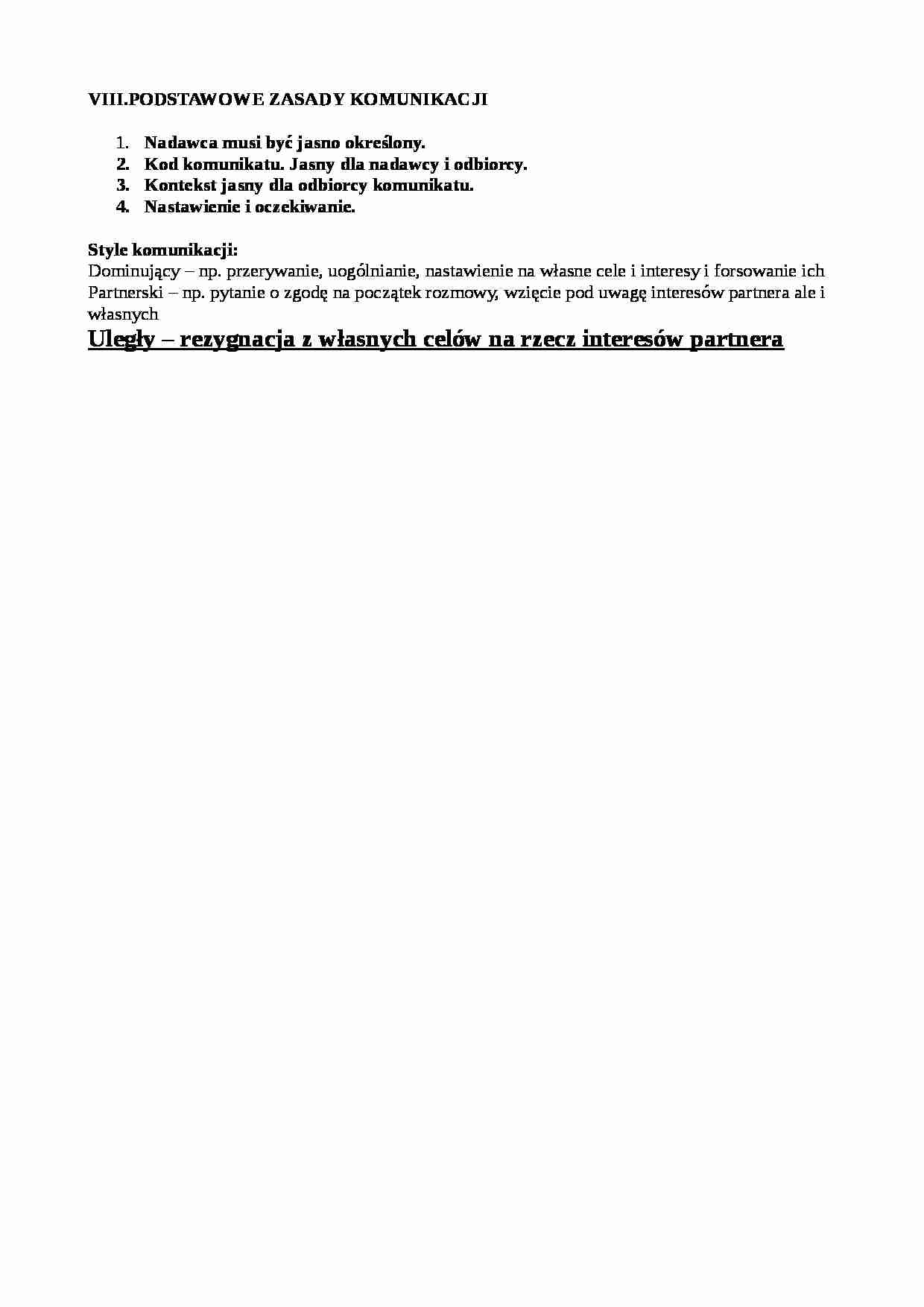 Podstawowe zasady komunikacji - wykład - strona 1