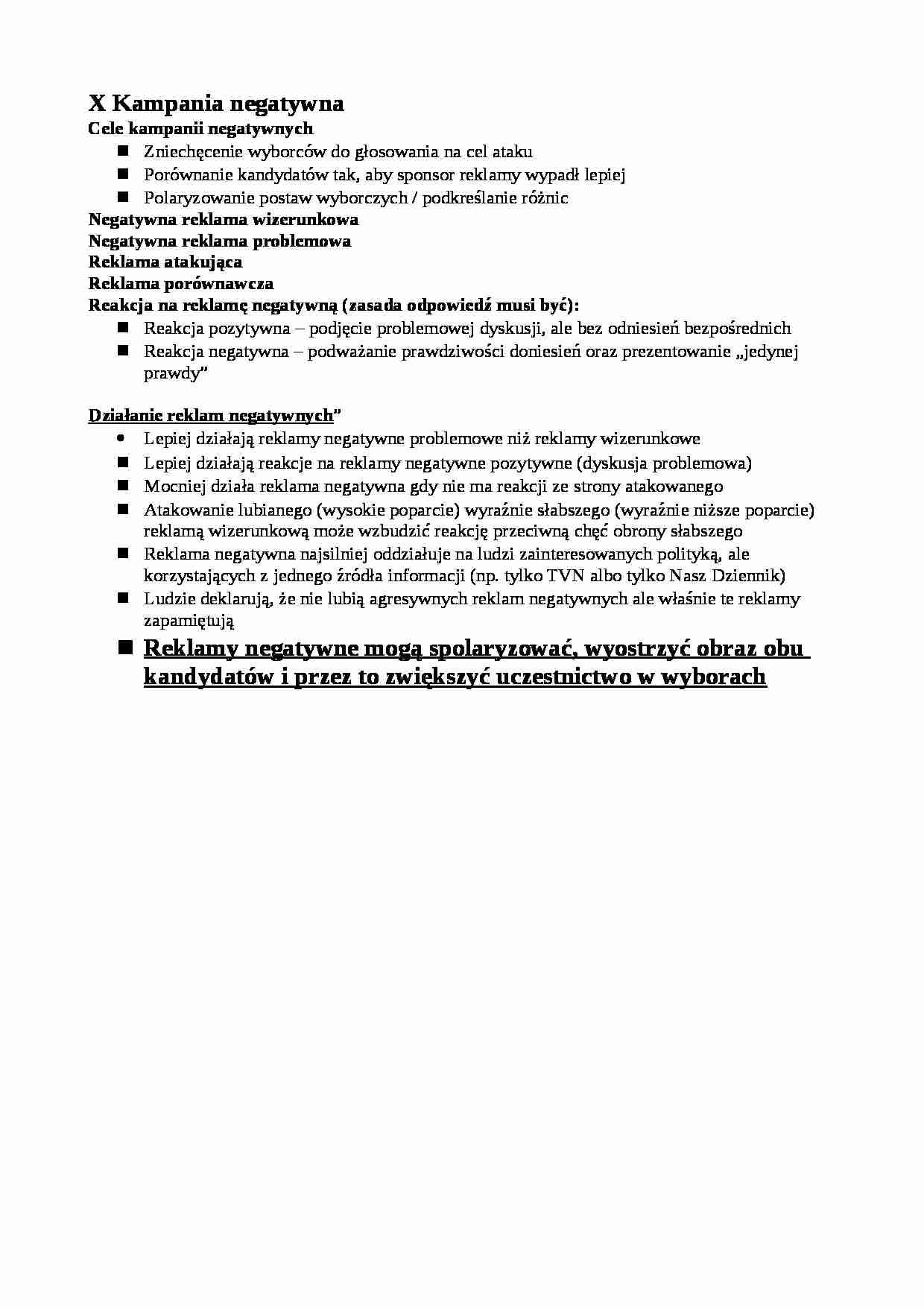Marketing polityczny - ćwiczenia - Kampania negatywna - strona 1