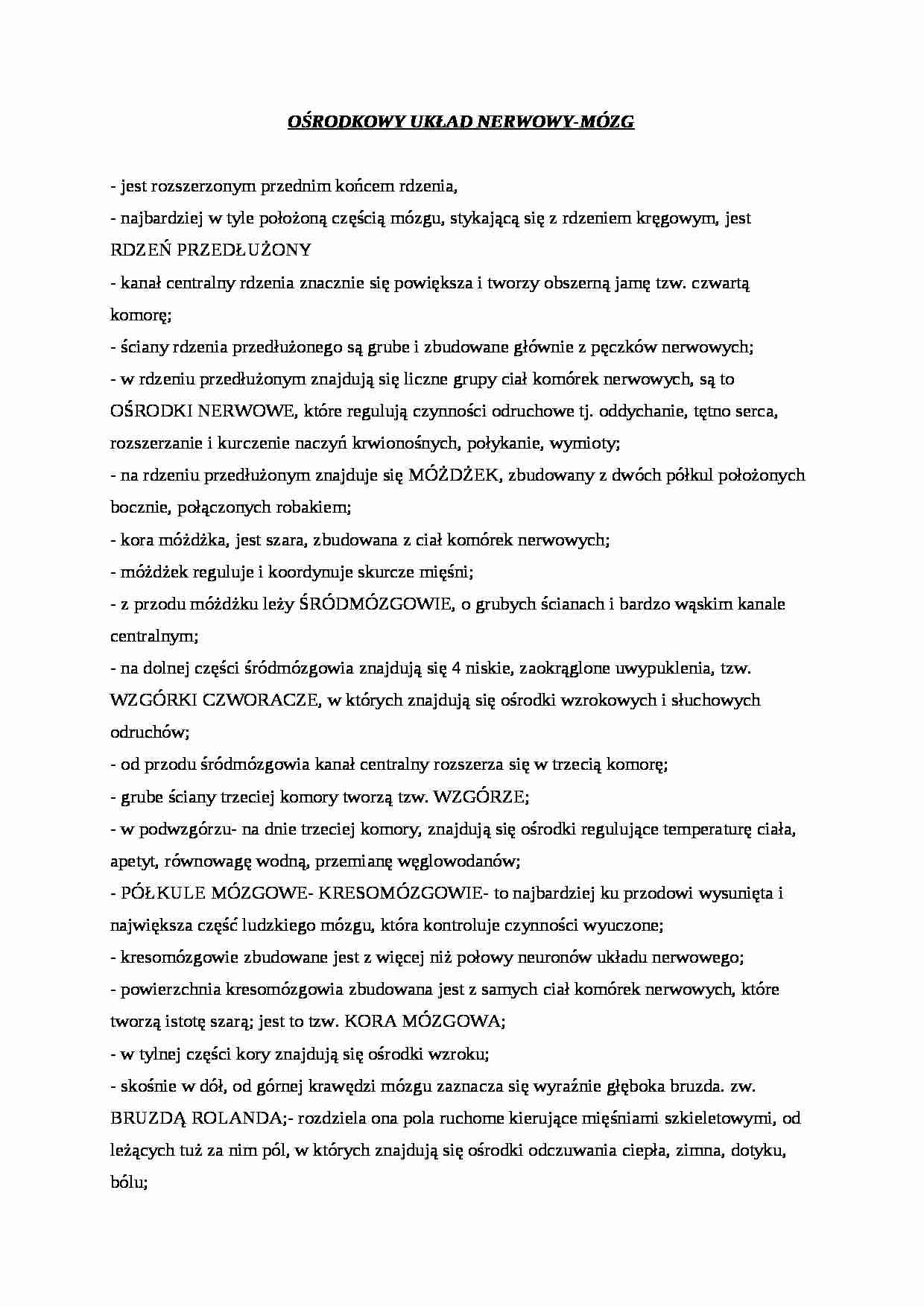 Psychologia- układ nerwowy - strona 1