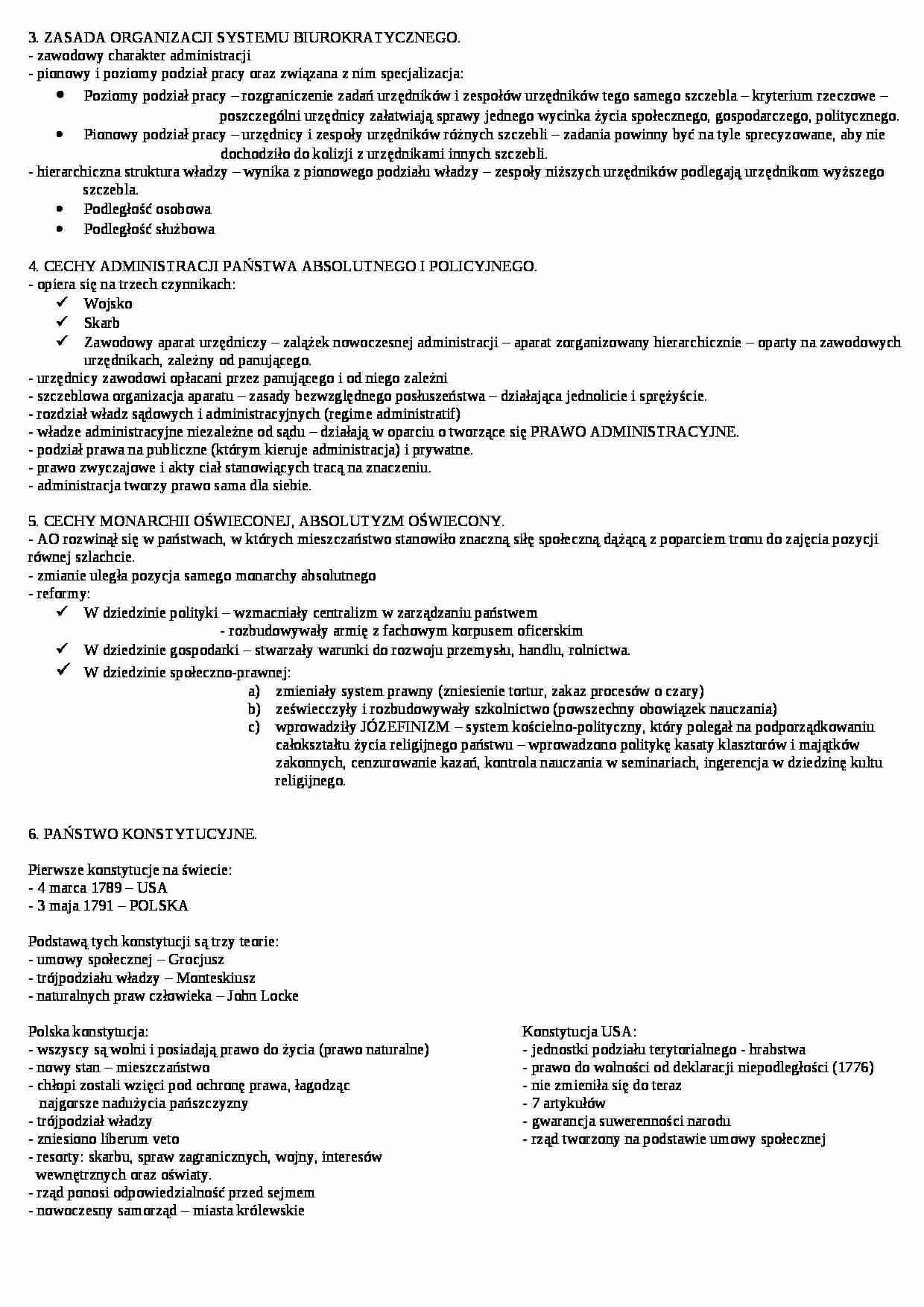 Zasada organizacji systemu biurokratycznego - wykład - strona 1