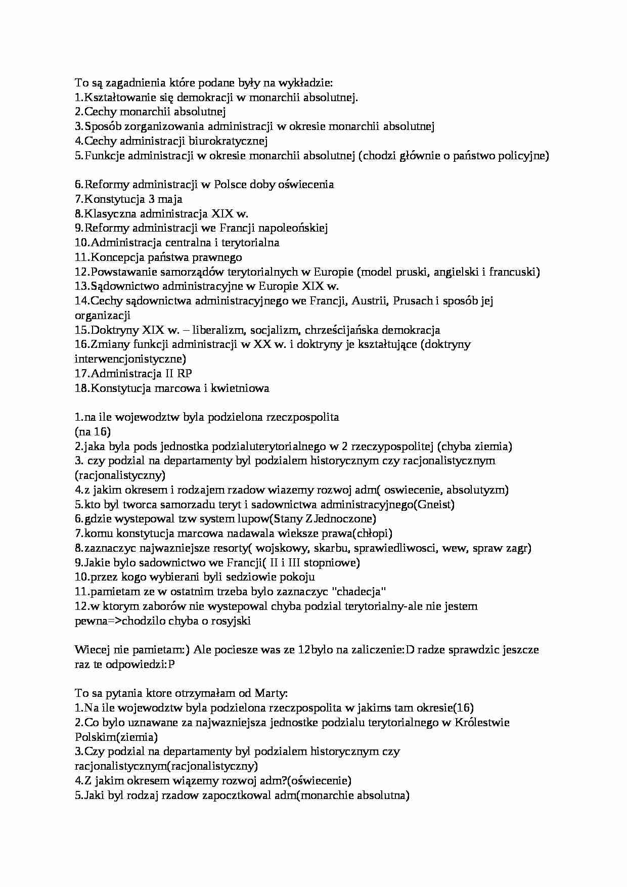 Zagadnienia na egzamin - strona 1