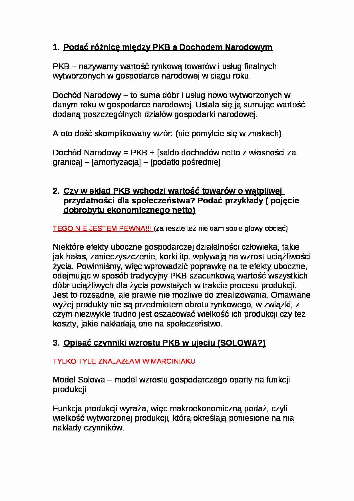 Odpowiedzi na egzamin - makroekonomia - strona 1
