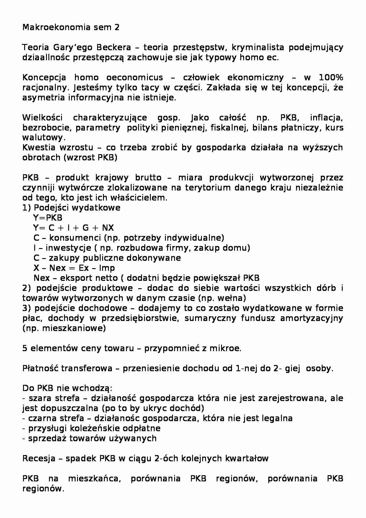 Skrypty z wykładów - makroekonomia - strona 1