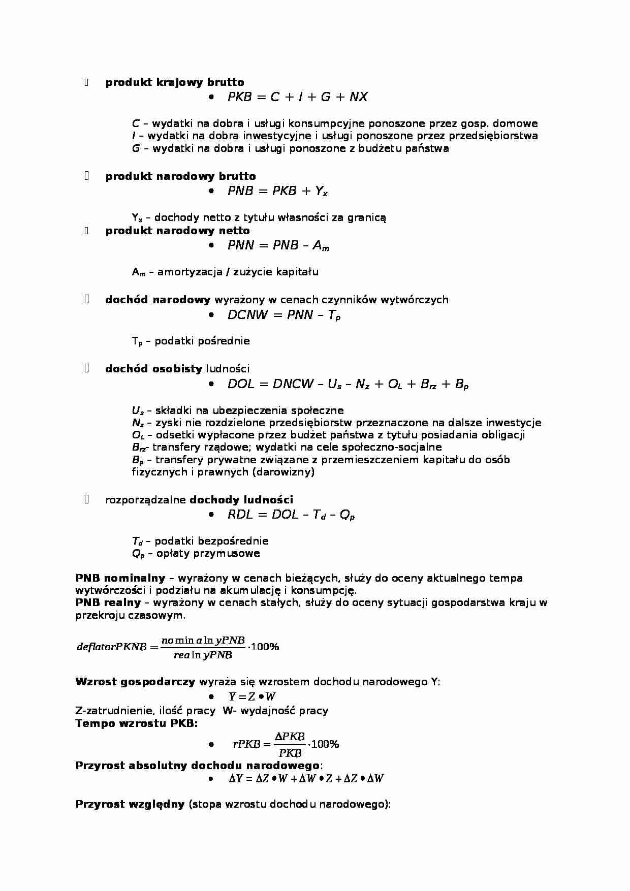 Wzory na egzamin - strona 1