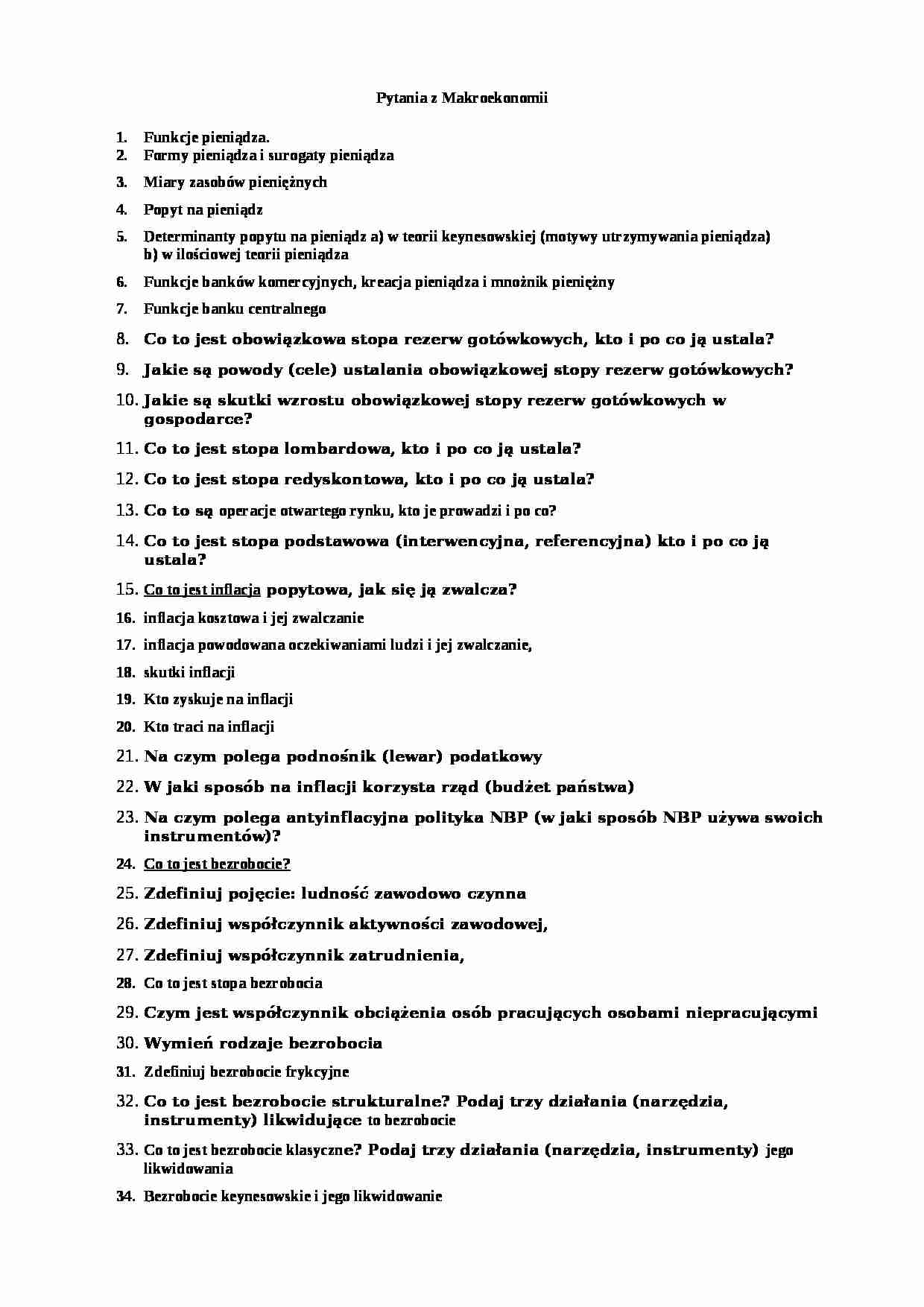 Zagadnienia na egzamin - strona 1