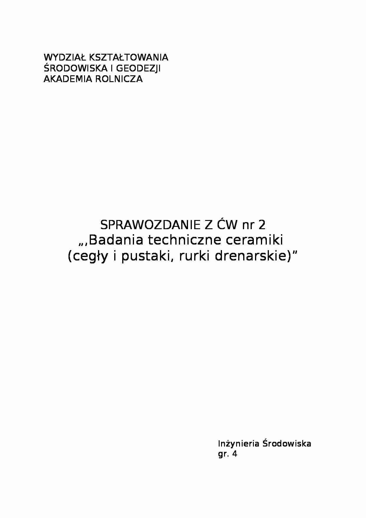 sprawozdanie z ceramiki - strona 1