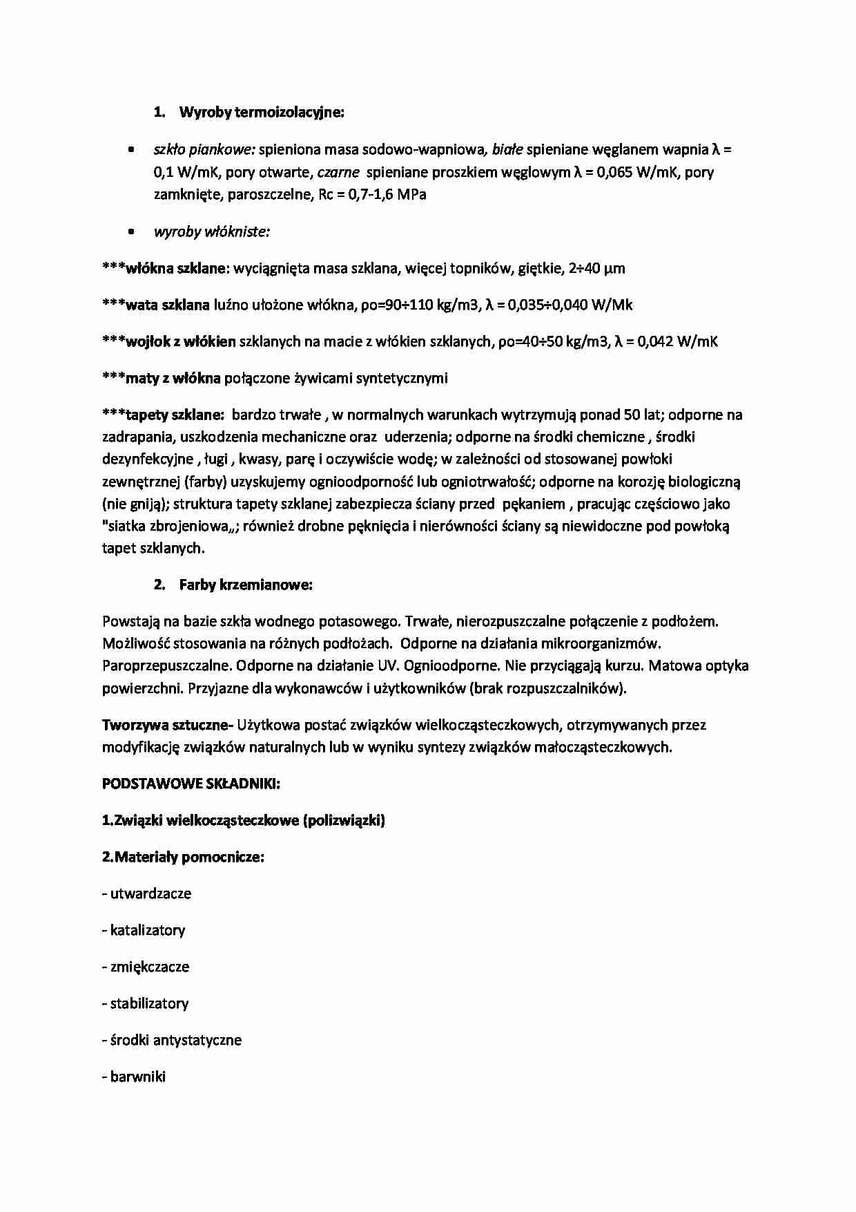  Wyroby termoizolacyjne - ćwiczenia  - strona 1