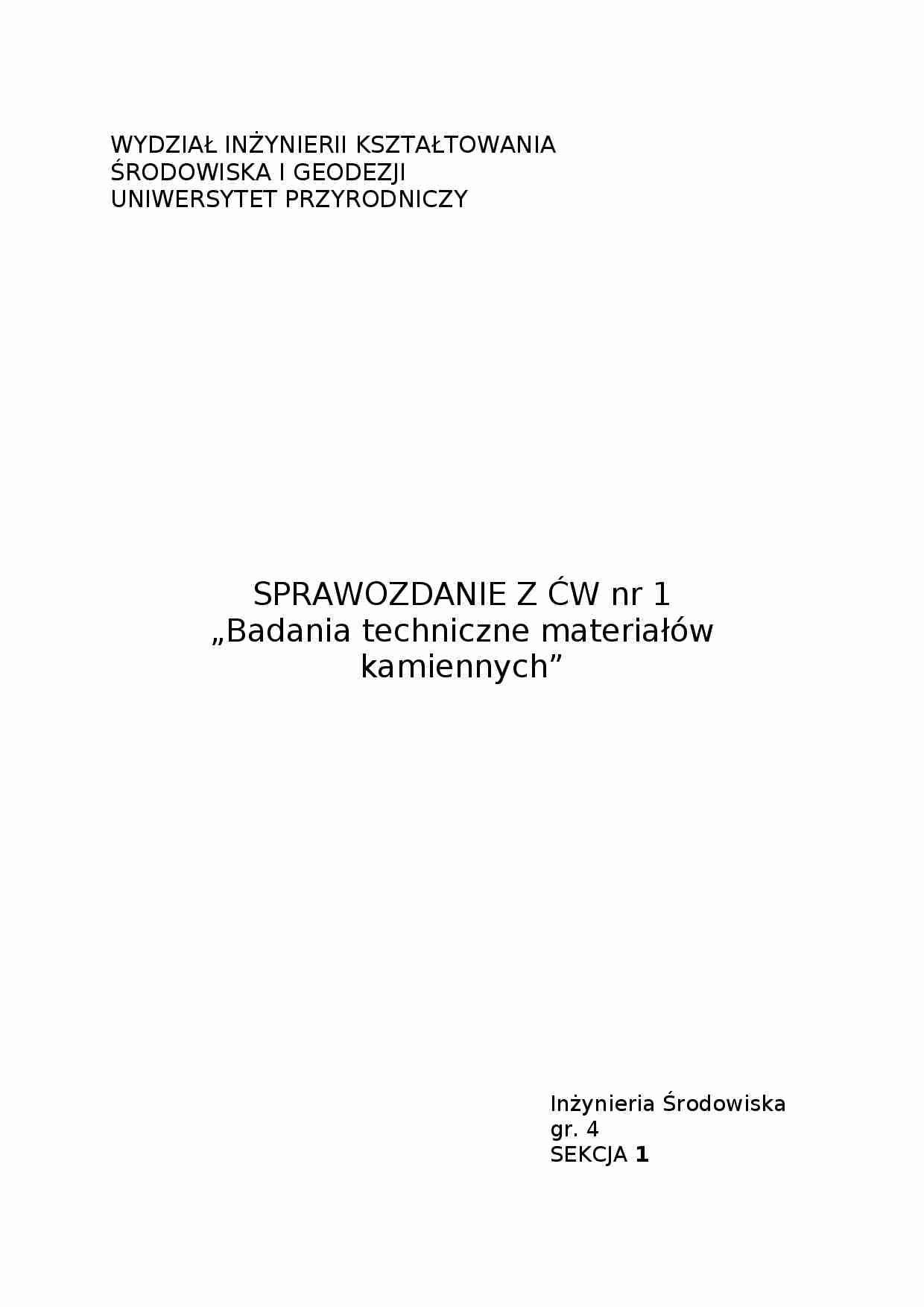 sprawozdanie - kamienie - strona 1