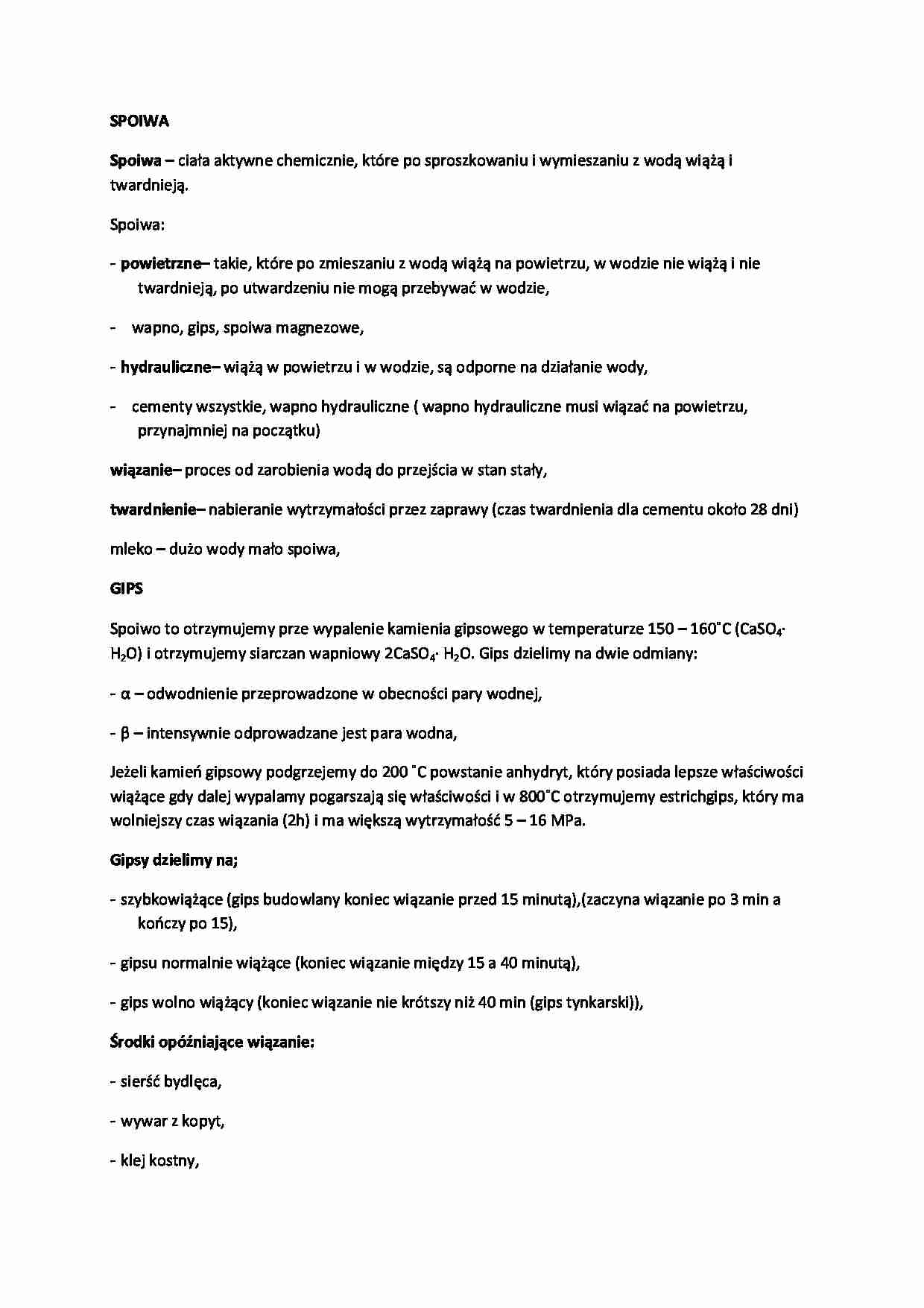 spoiwa - ćwiczenia - strona 1