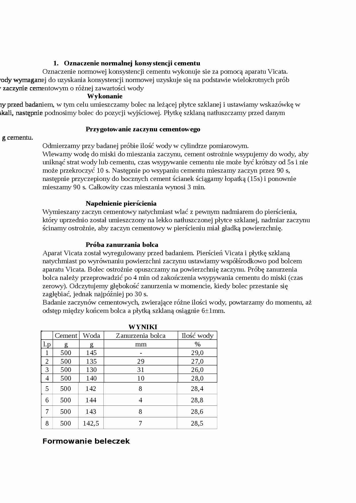 sprawozdanie z cementu - strona 1