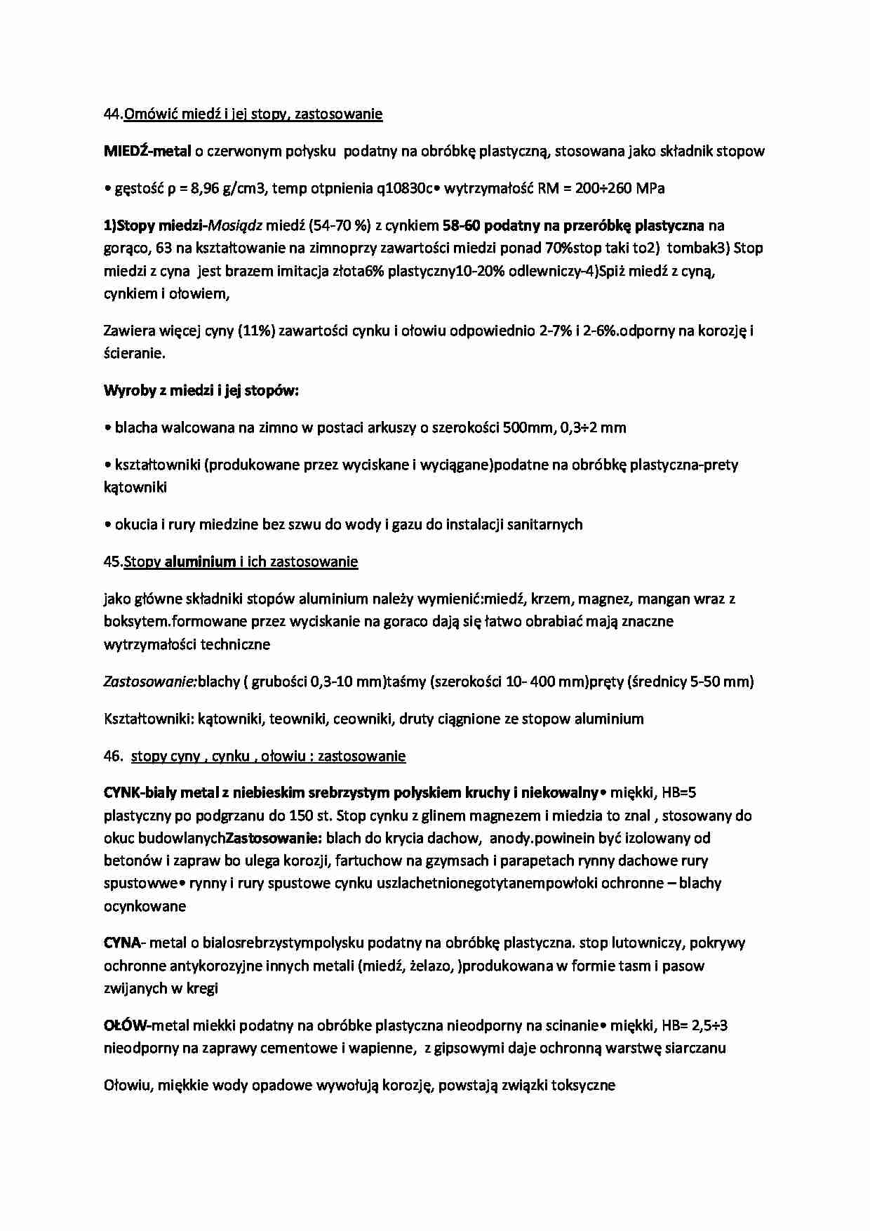 miedź i stopy - omówienie  - strona 1