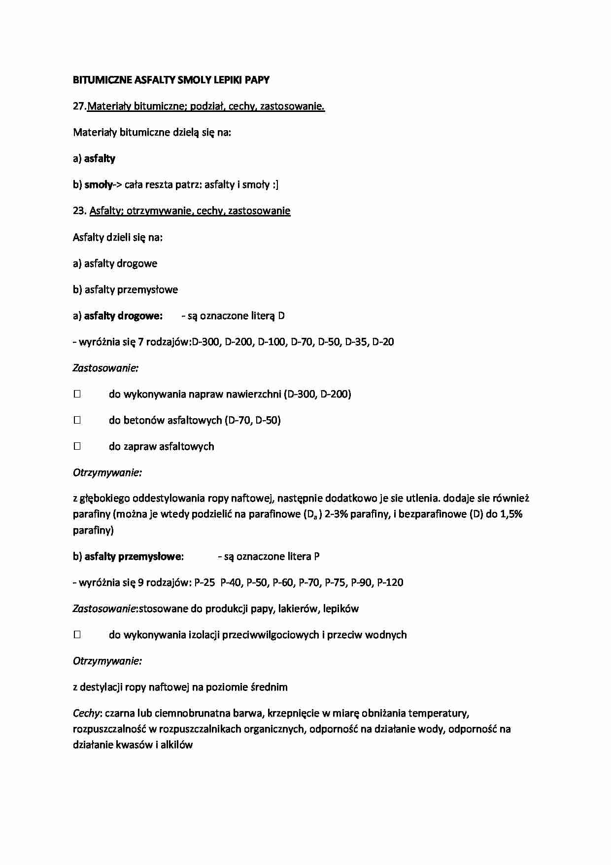 Bitumiczne asfalty - omówienie  - strona 1