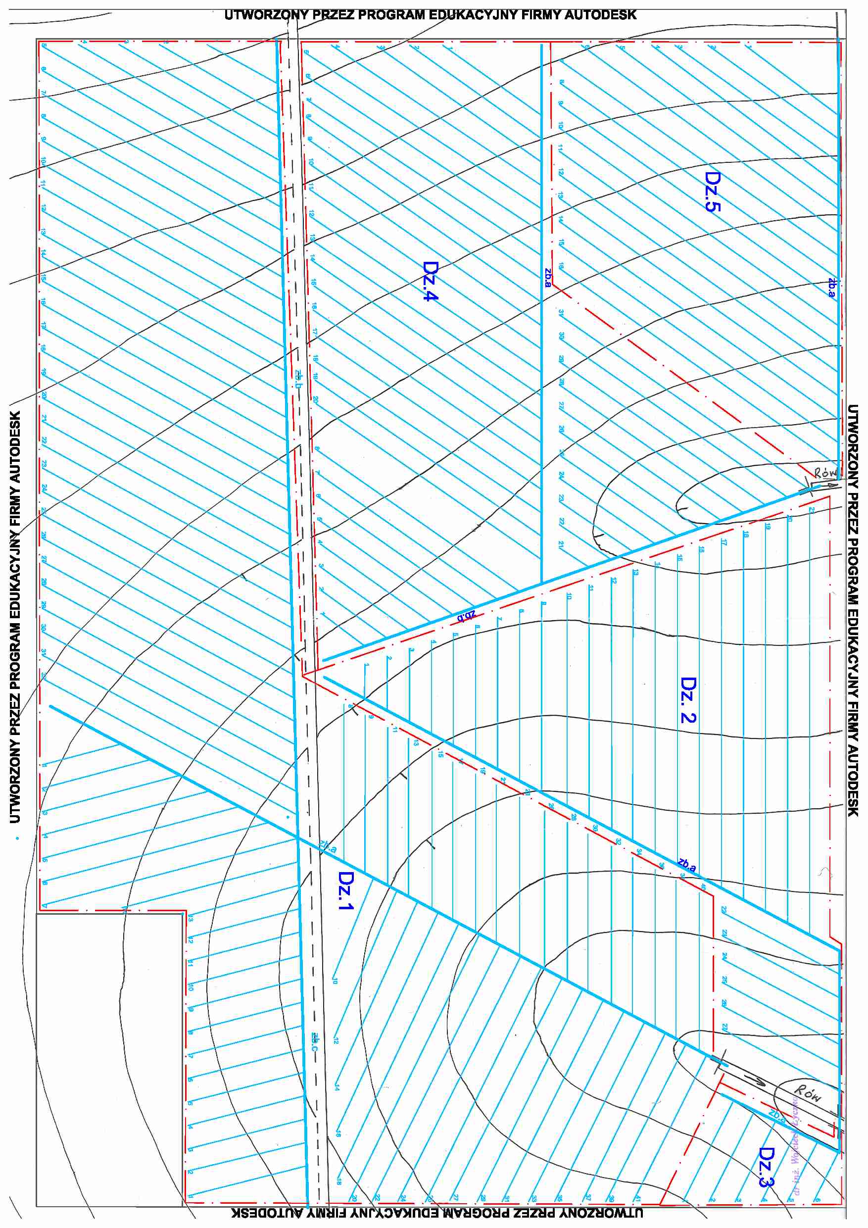przykładowa mapa z drenałami i scieżkami - strona 1
