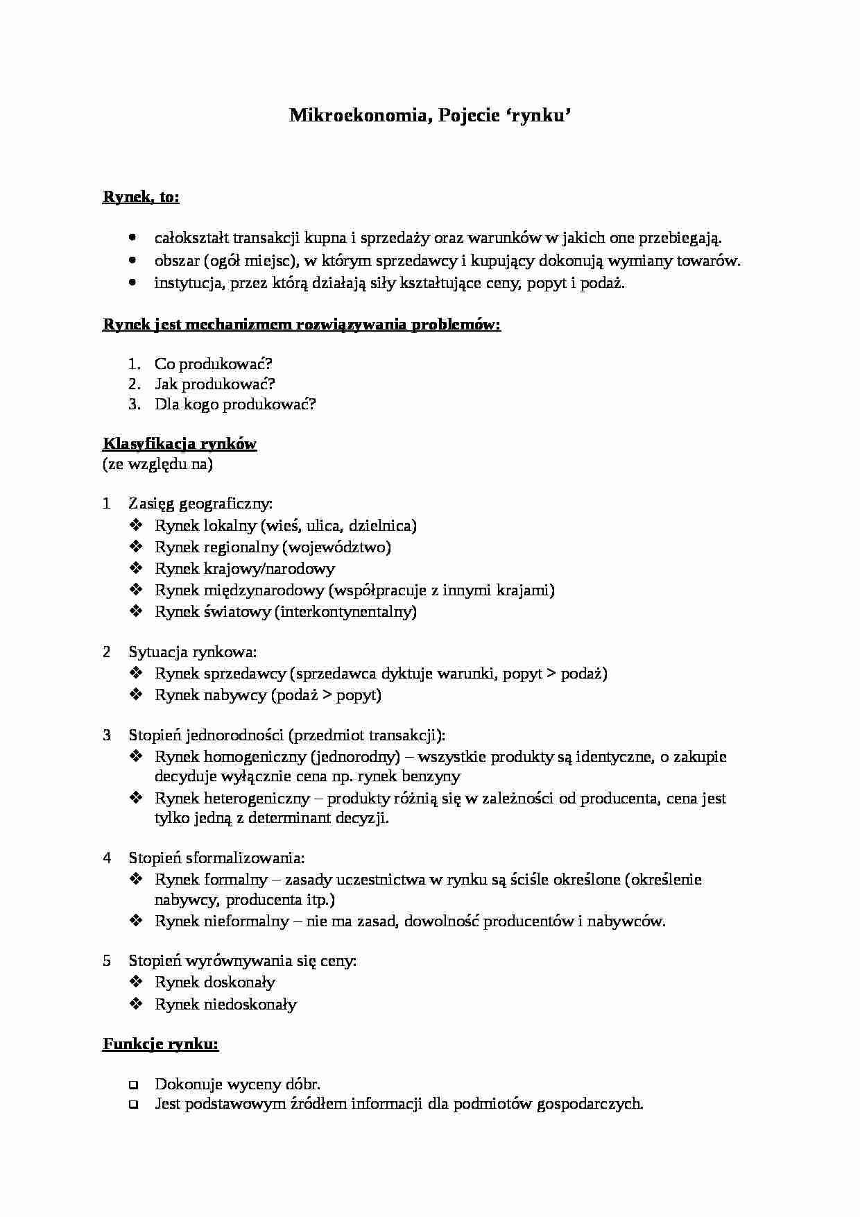 Wykład - pojęcie rynku - strona 1