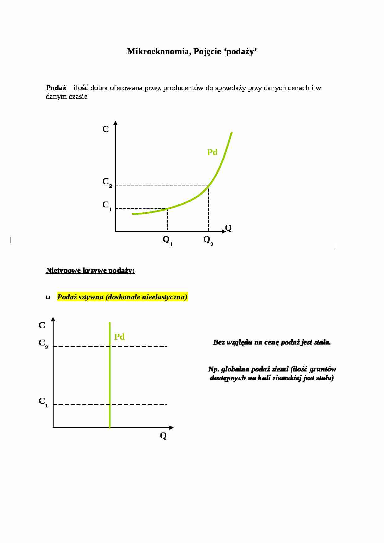 Wykład - pojęcie podaży - strona 1