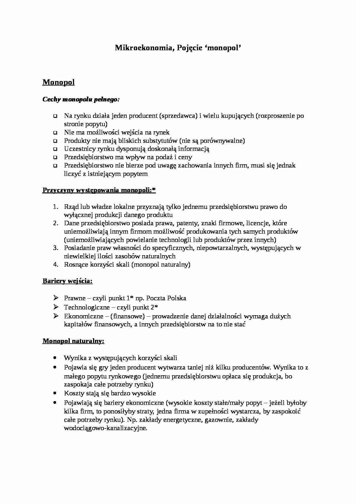 Wykład - pojęcie 'monopol' - strona 1