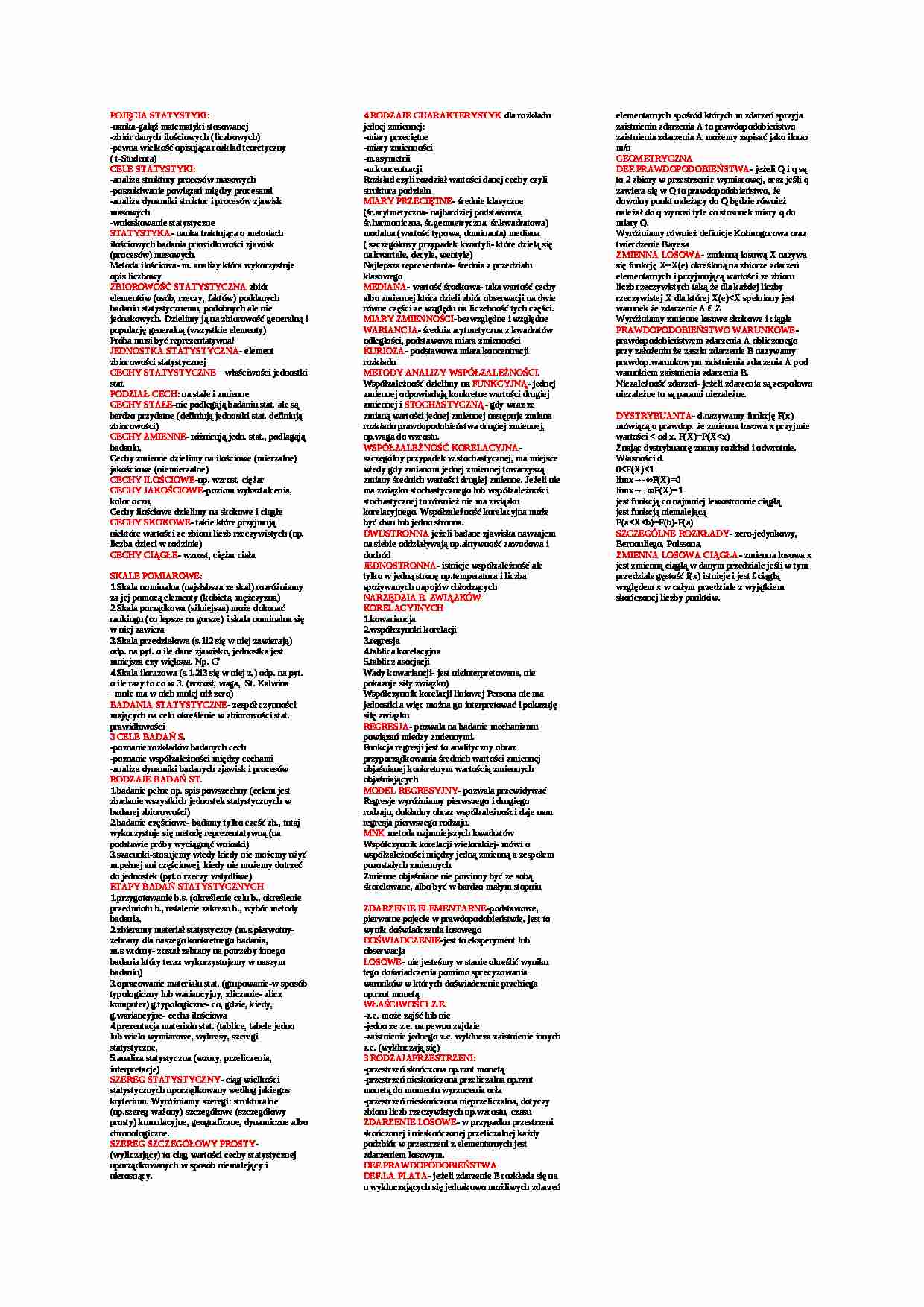 POJĘCIA STATYSTYKI - strona 1