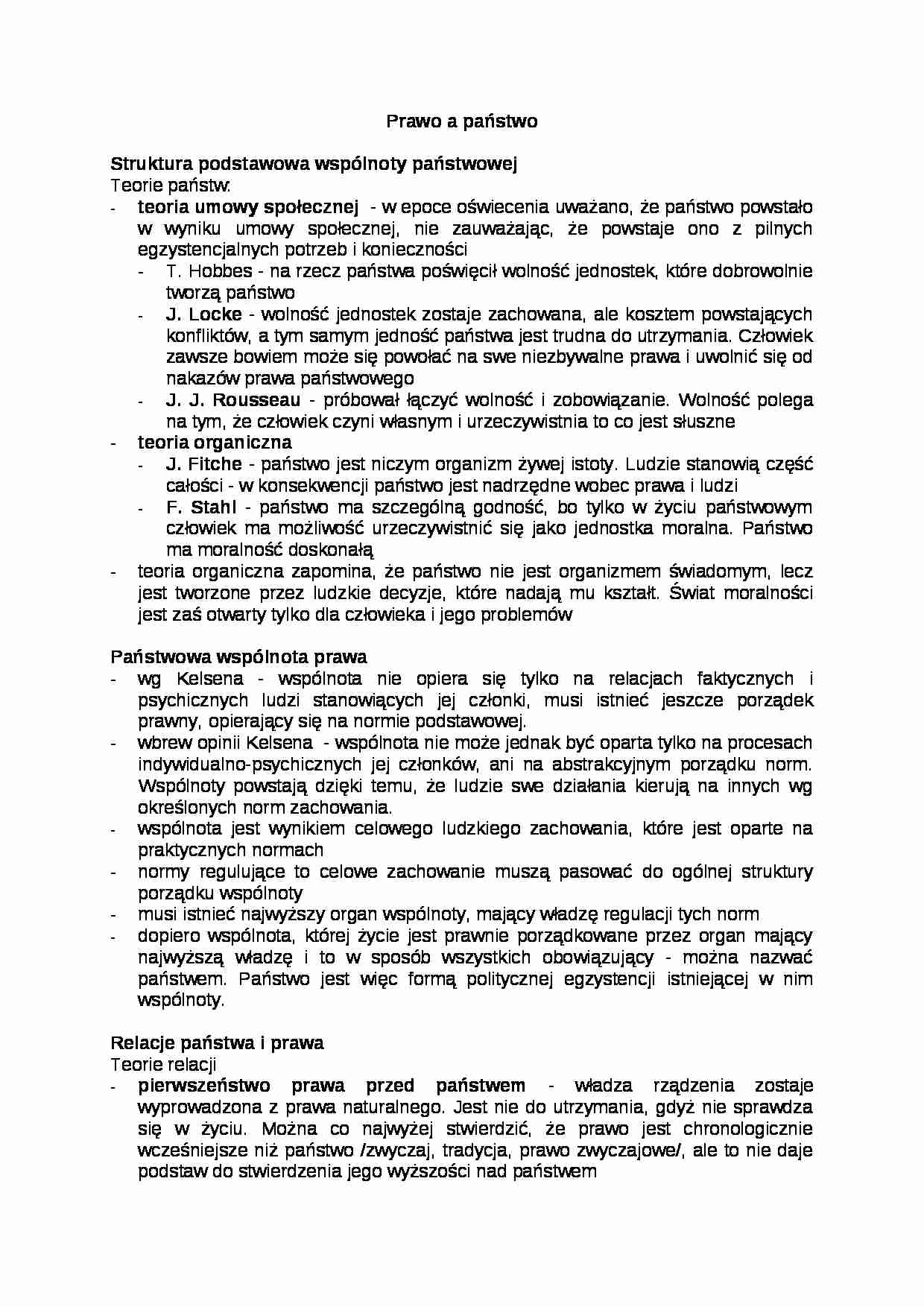 Prawo a państwo - wykład - strona 1
