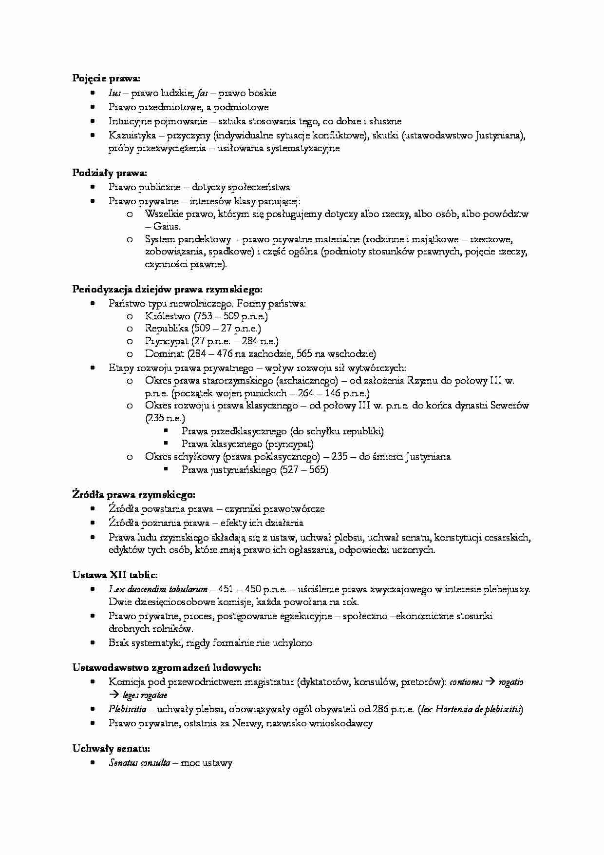Prawo rzymskie okresu klasycznego - wykład - strona 1