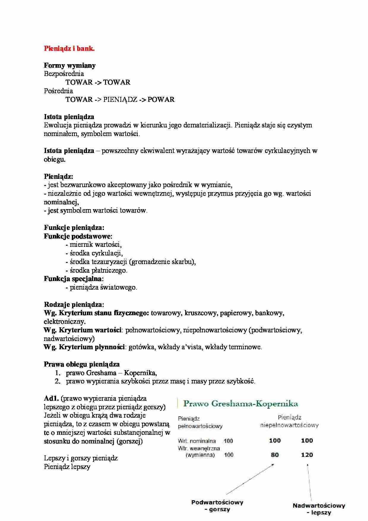 Pieniądz i bank - wykład - strona 1