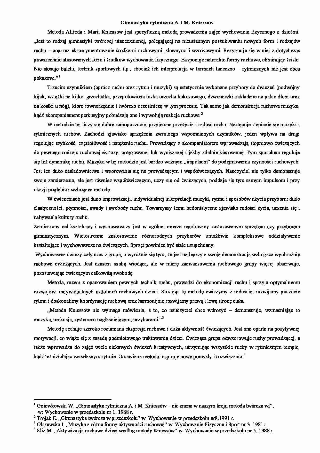 Gimnastyka rytmiczna A.M.Kniessow - wykład - strona 1