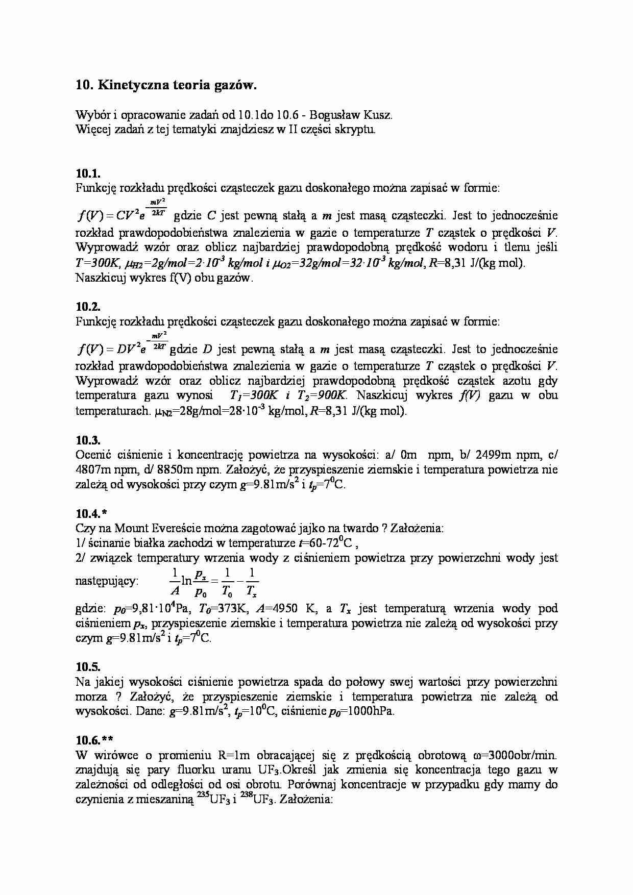 Kinetyczna teoria gazów-zadania - strona 1