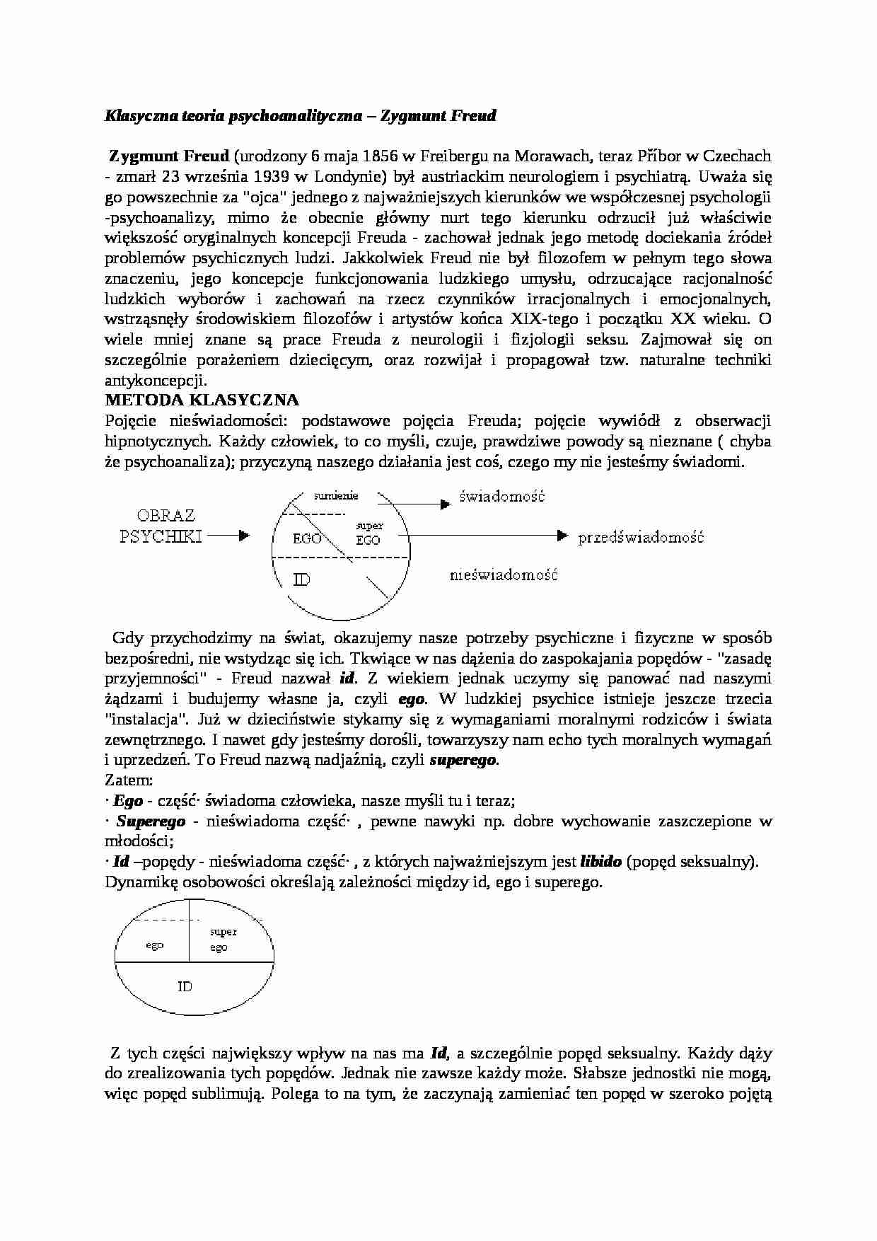 Teoria Zygmunta Freuda - strona 1