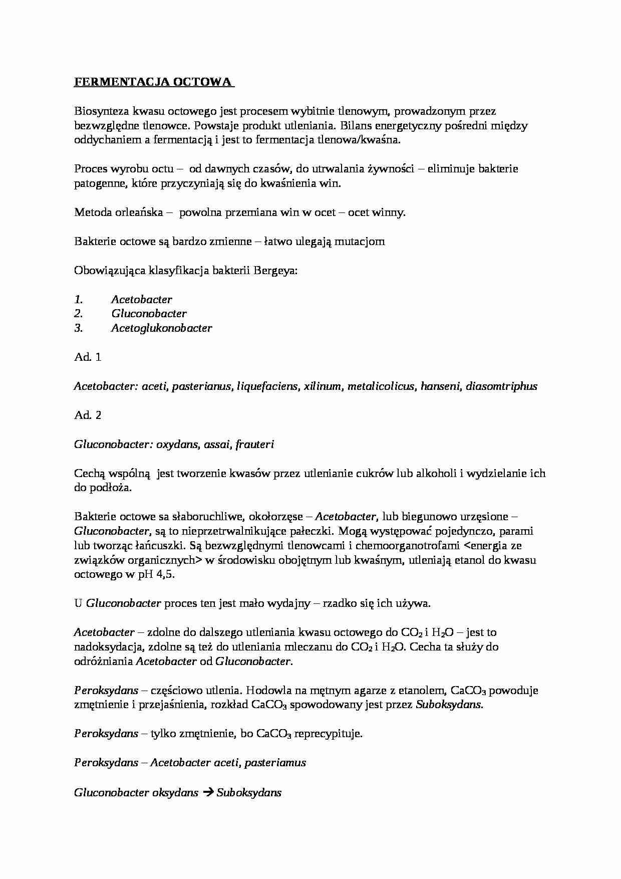 Wykład - fermantacja octowa - strona 1