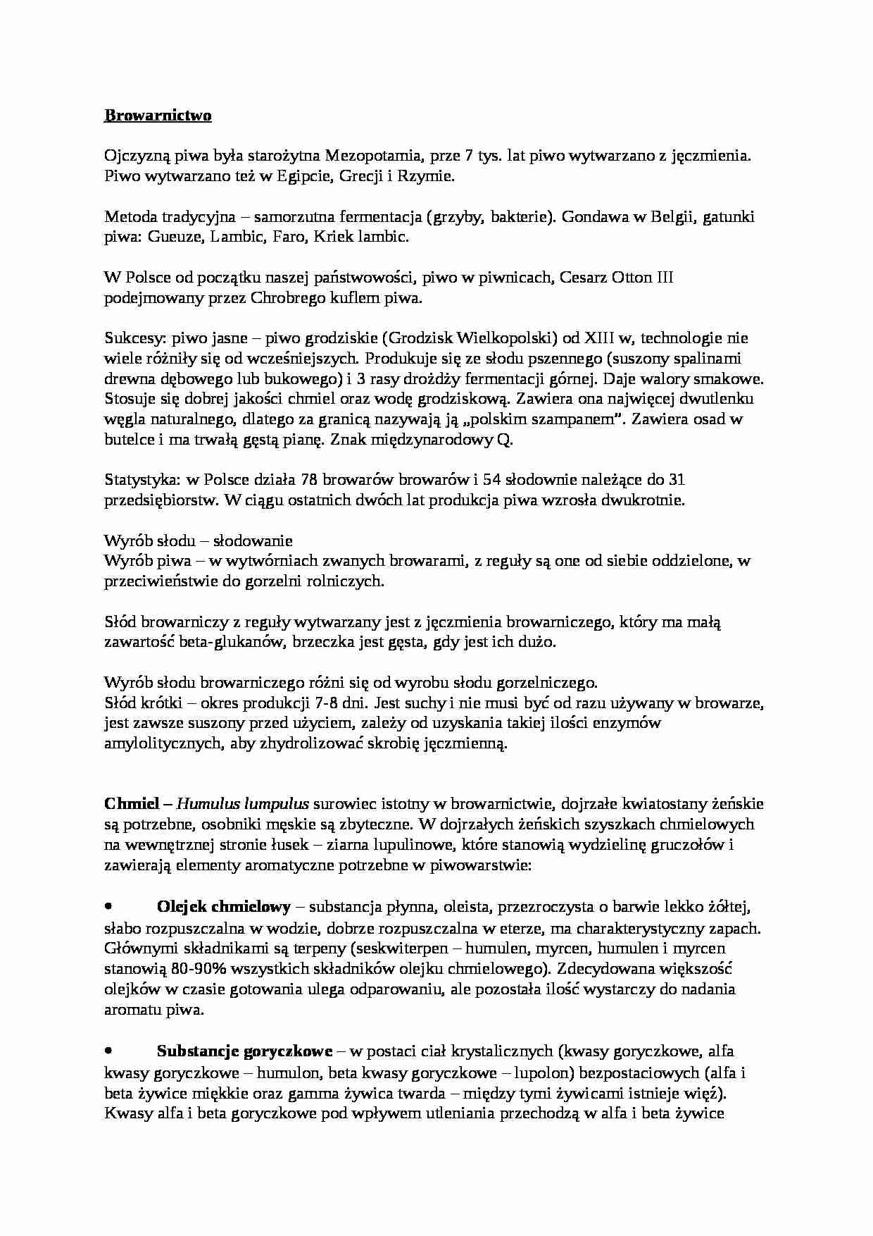 Wykład - pojęcie browarnictwa - strona 1