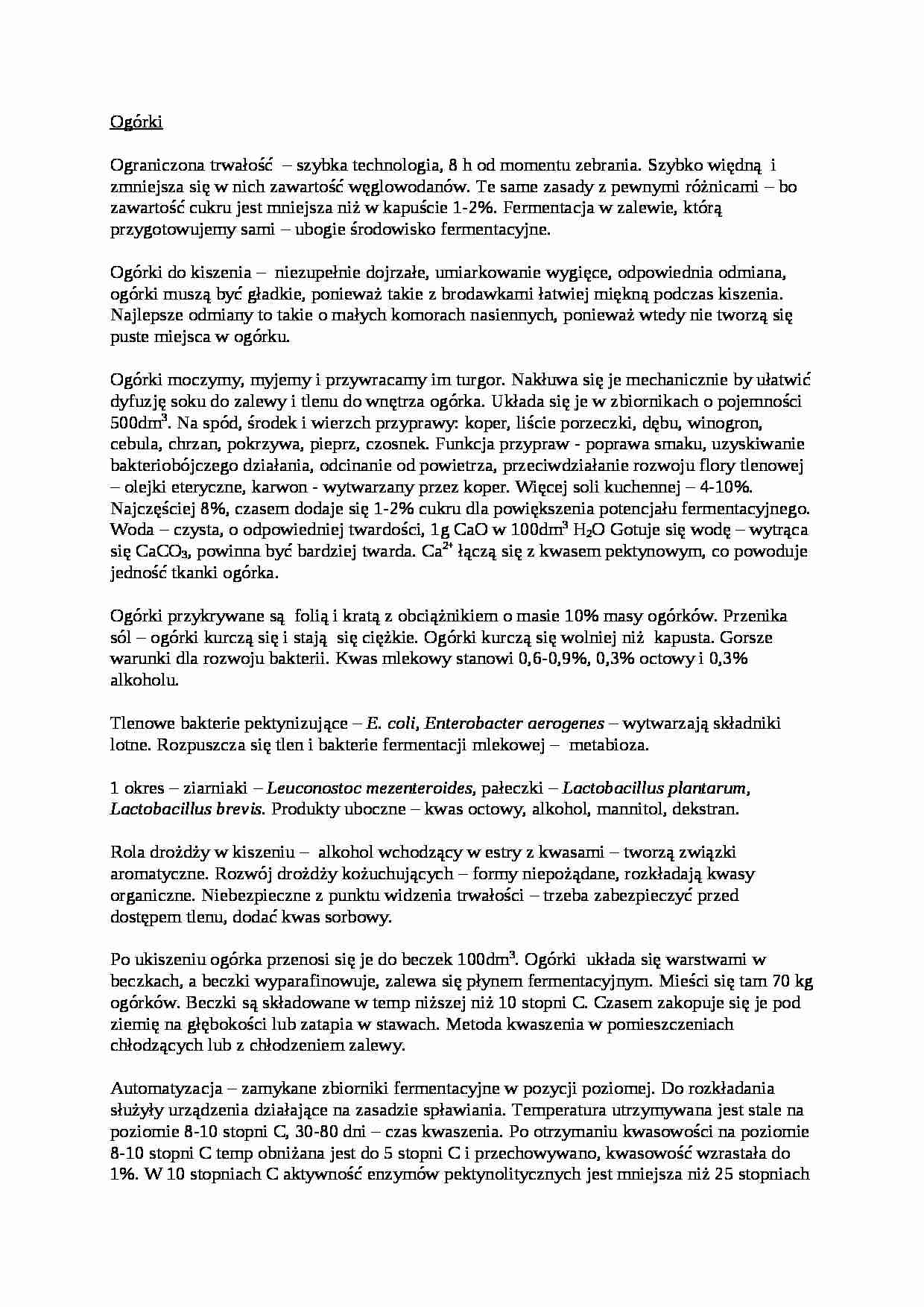 Ogórki, fermantacja masłowa - wykład - strona 1
