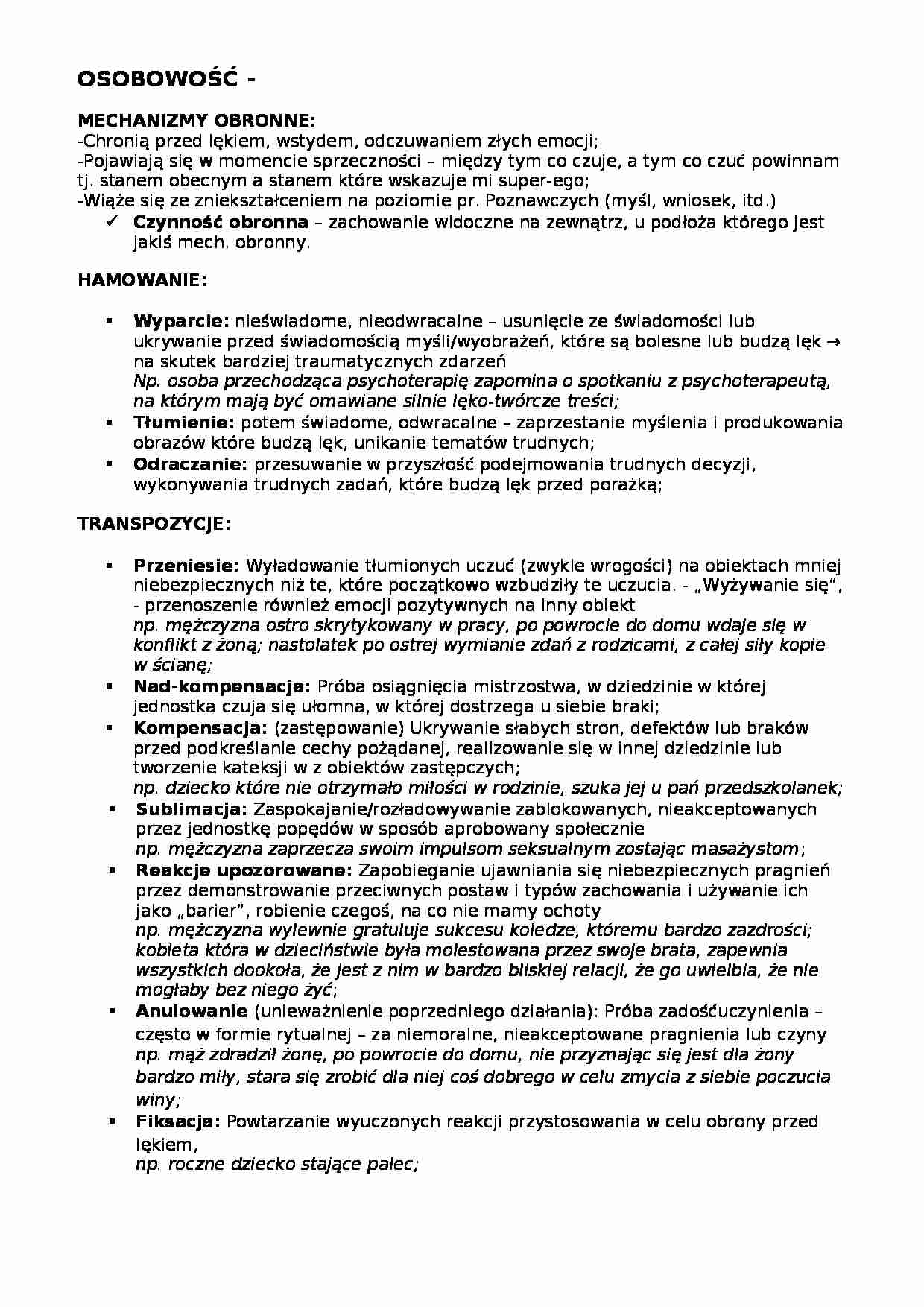 Mechanizmy ochronne-opracowanie - strona 1